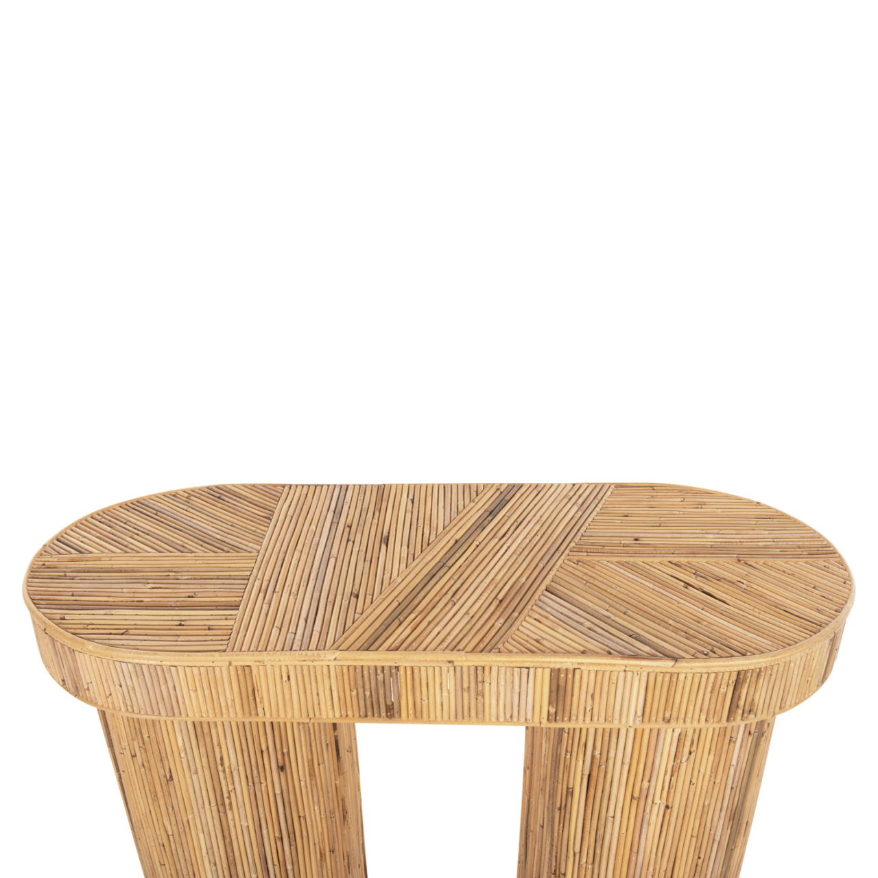 CONSOLE IN OVAL SHAPE GATSBY HM9871 NATURAL RATTAN IN NATURAL COLOR 110x45x74,5Hcm. [7]