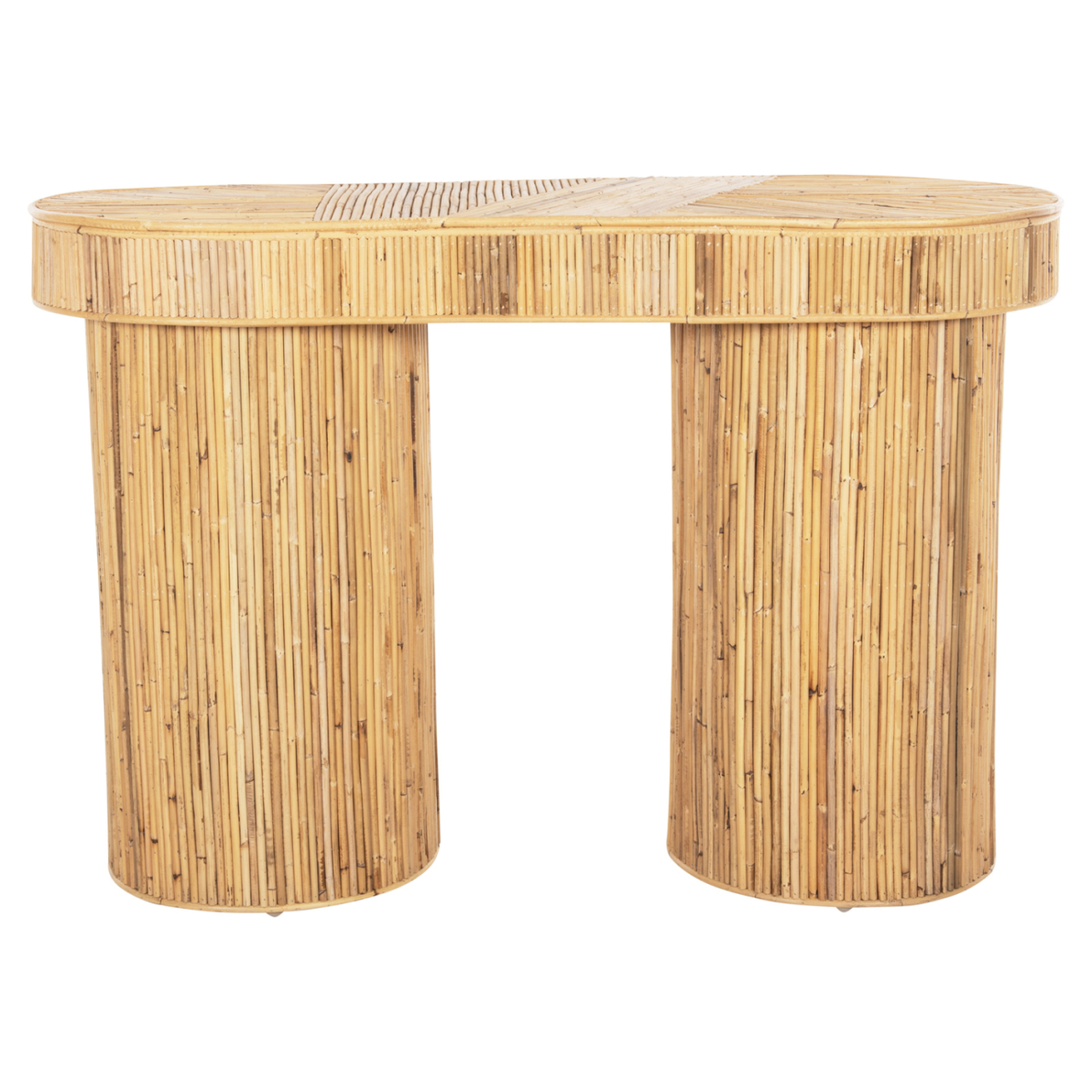 CONSOLE IN OVAL SHAPE GATSBY HM9871 NATURAL RATTAN IN NATURAL COLOR 110x45x74,5Hcm. [3]