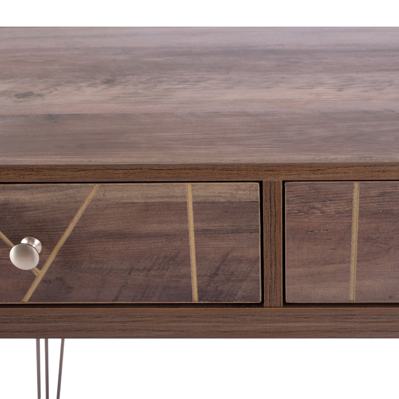 Console Kaitlyn HM8653 Walnut with Gold 120x55x79,5 cm. [5]