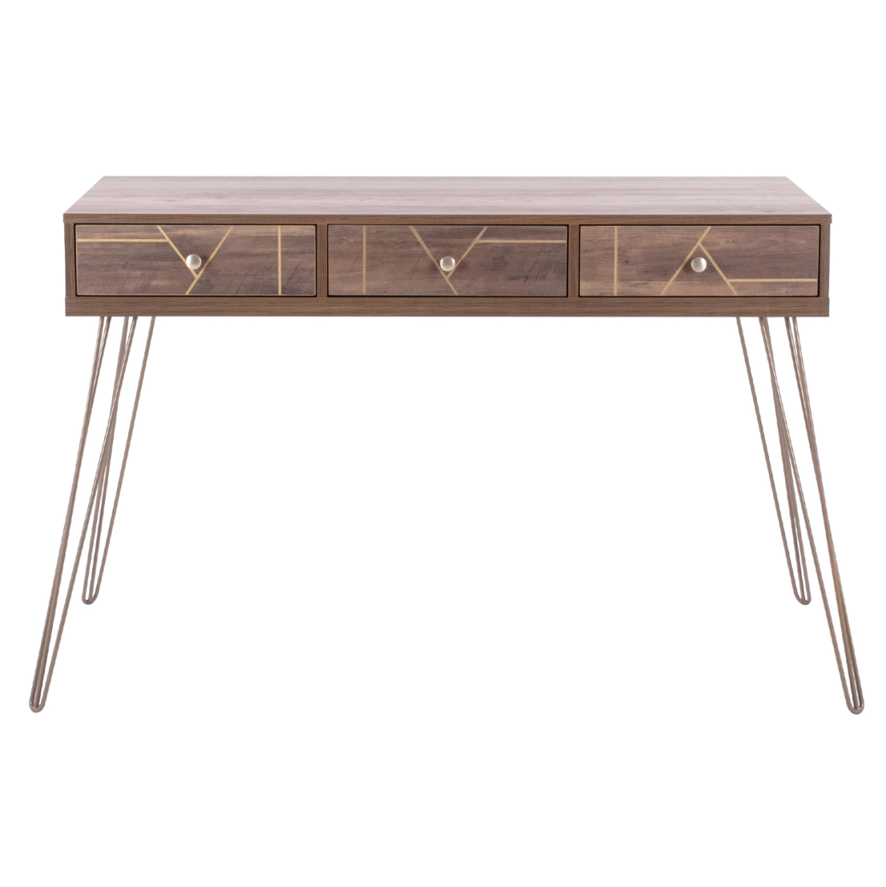 Console Kaitlyn HM8653 Walnut with Gold 120x55x79,5 cm. [3]
