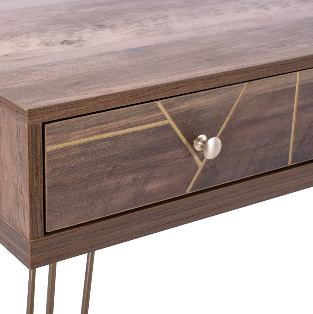 Console Kaitlyn HM8653 Walnut with Gold 120x55x79,5 cm. [7]