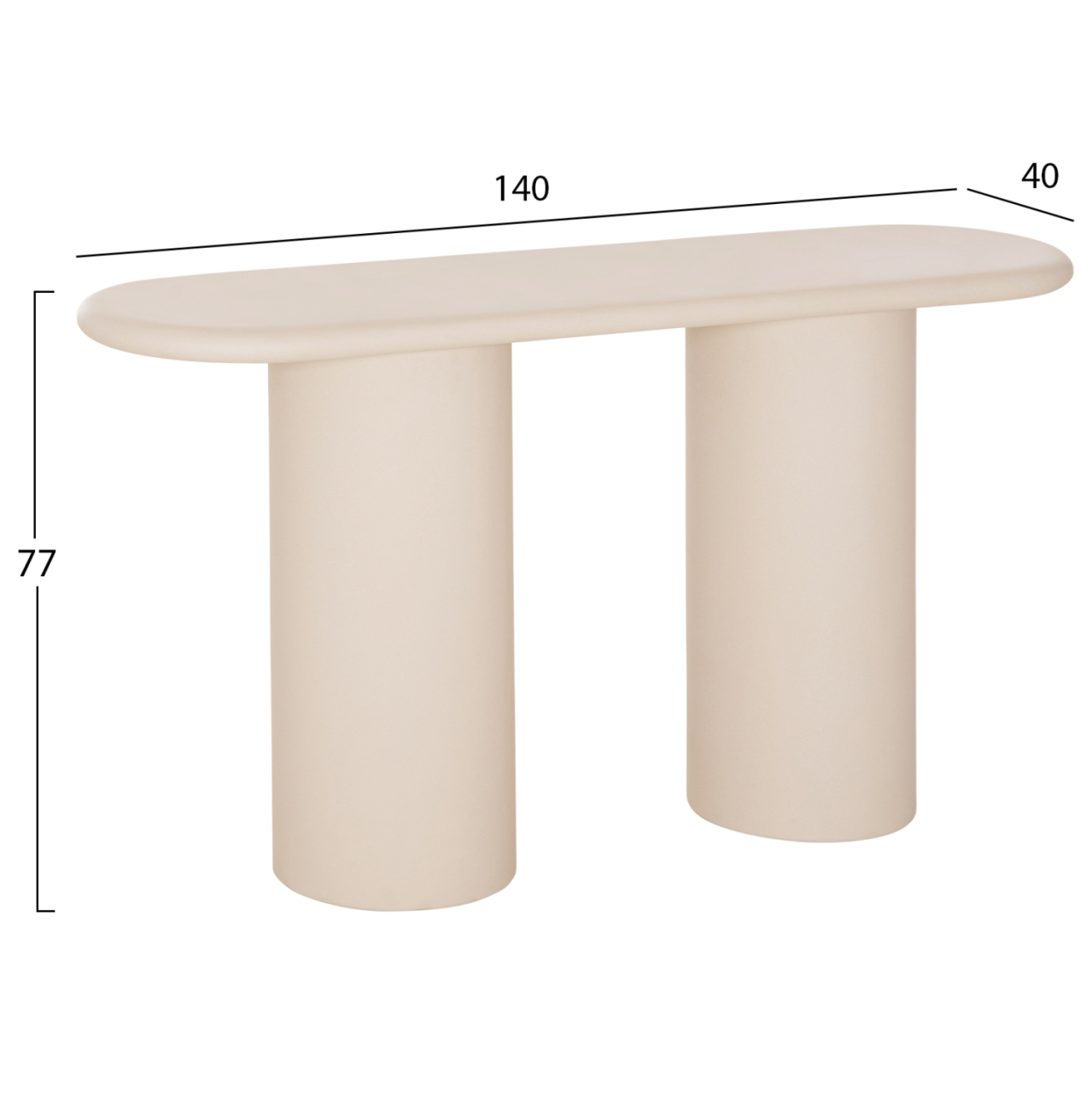 CONSOLE KENJI HM6584.02 FIBER CEMENT IN LIGHT BEIGE--140x40x77Hcm. [2]