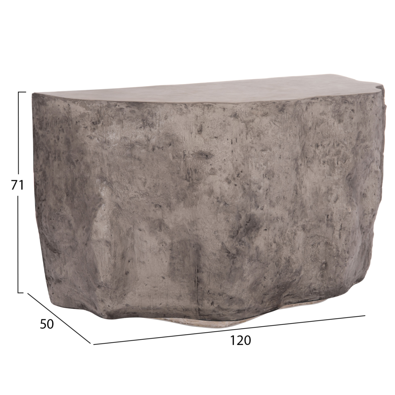 CONSOLE ROCK INTERON HM18152.03 FIBER CEMENT IN GREY--120x50x71Hcm. [2]