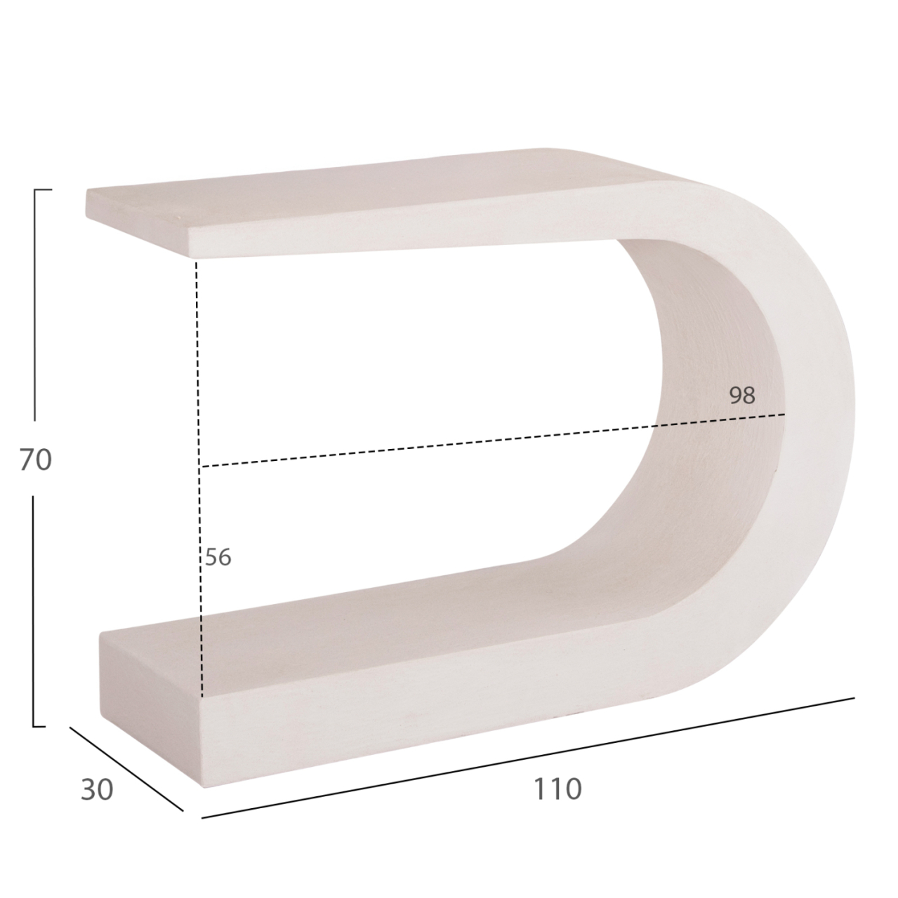 CONSOLE SERIES SANTORINI HM18049 MDF IN OFF-WHITE COLOR 110x30x70Hcm. [2]