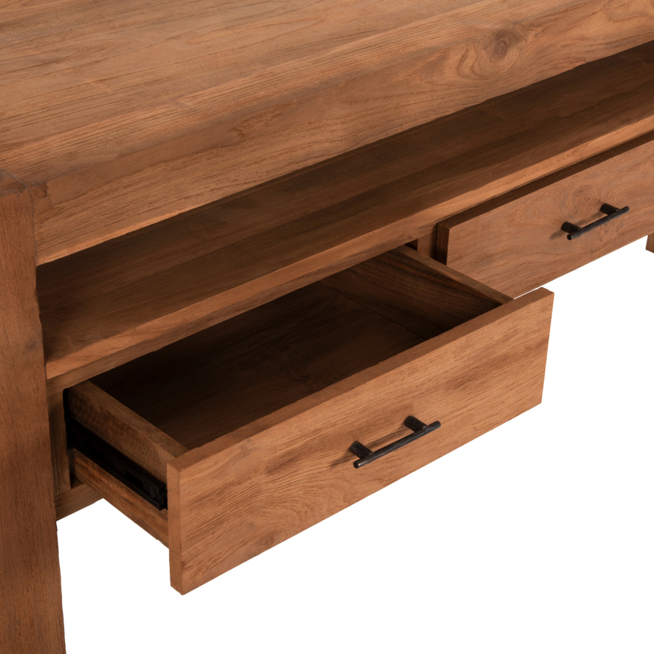 CONSOLE WITH 3 DRAWERS HM9556 RECYCLED TEAK WOOD IN NATURAL COLOR 180x45x80Hcm. [5]
