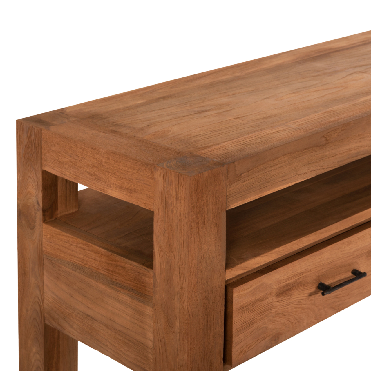 CONSOLE WITH 3 DRAWERS HM9556 RECYCLED TEAK WOOD IN NATURAL COLOR 180x45x80Hcm. [9]