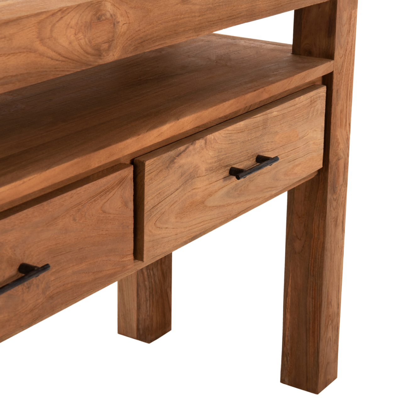 CONSOLE WITH 3 DRAWERS HM9556 RECYCLED TEAK WOOD IN NATURAL COLOR 180x45x80Hcm. [7]