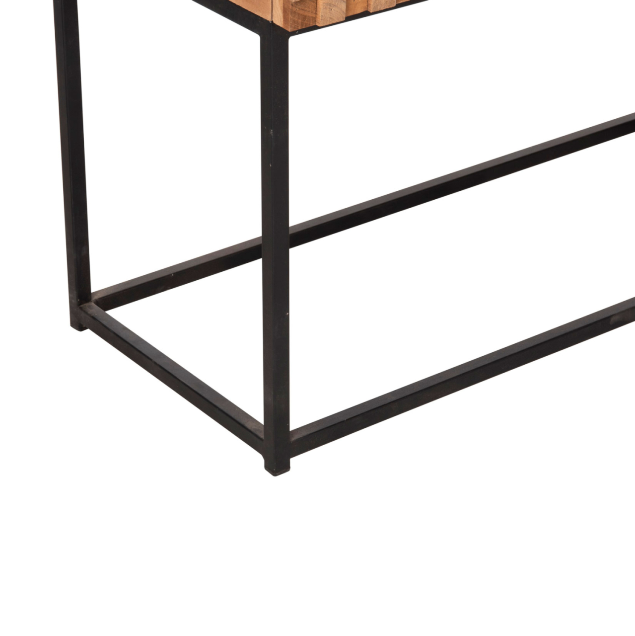 CONSOLE WITH DRAWERS JORDI HM9801 TEAK WOOD IN NATURAL-BLACK METAL BASE 180x43x79Hcm. [6]
