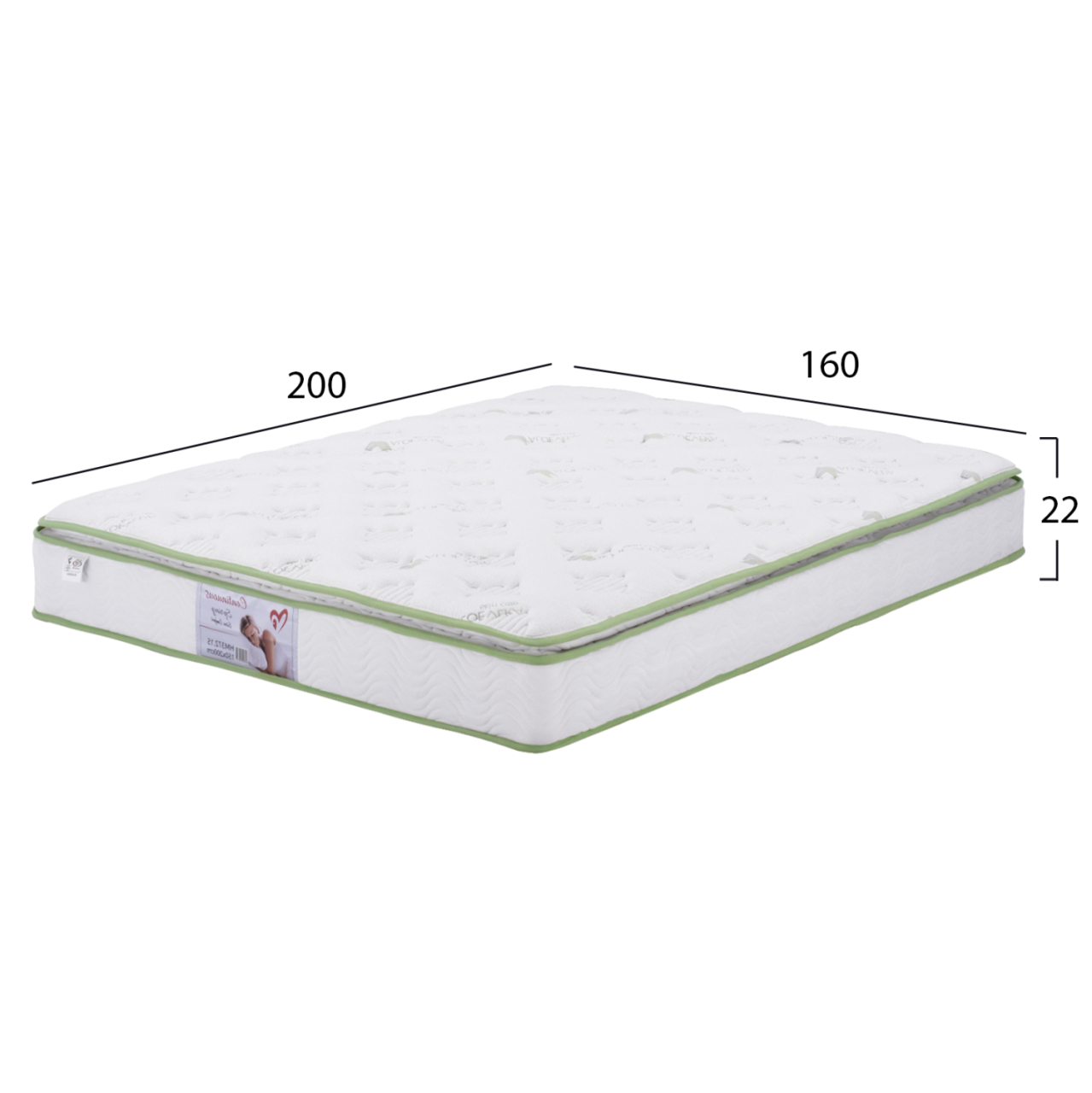 CONTINUOUS SPRING MATTRESS WITH ALOE VERA MATTRESS PAD 160X200 FB9372.16 SINGLE FACE [2]