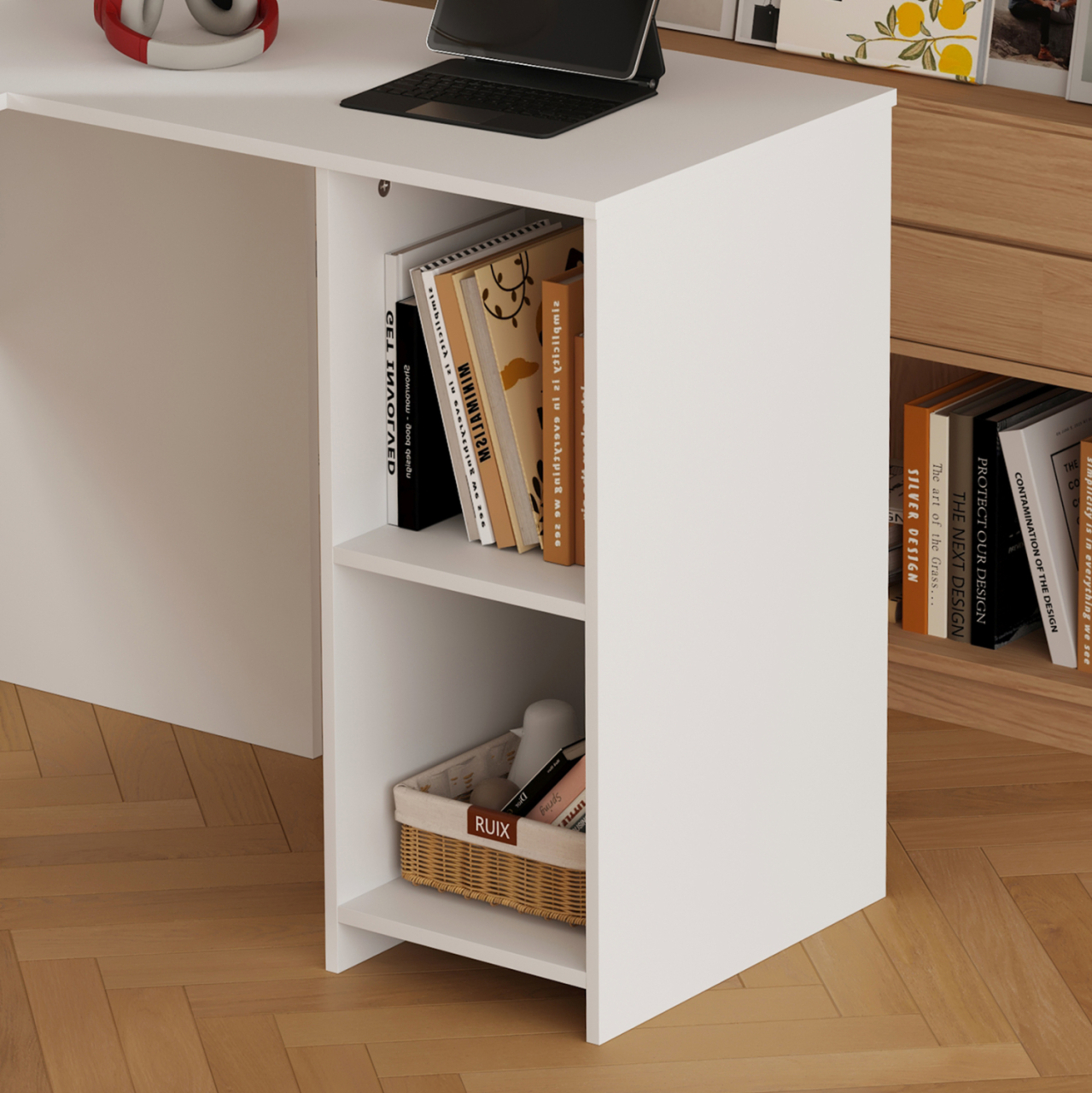 CORNER DESK SHIG HM2135.03 MDF IN WHITE 140x120x75Hcm. [6]