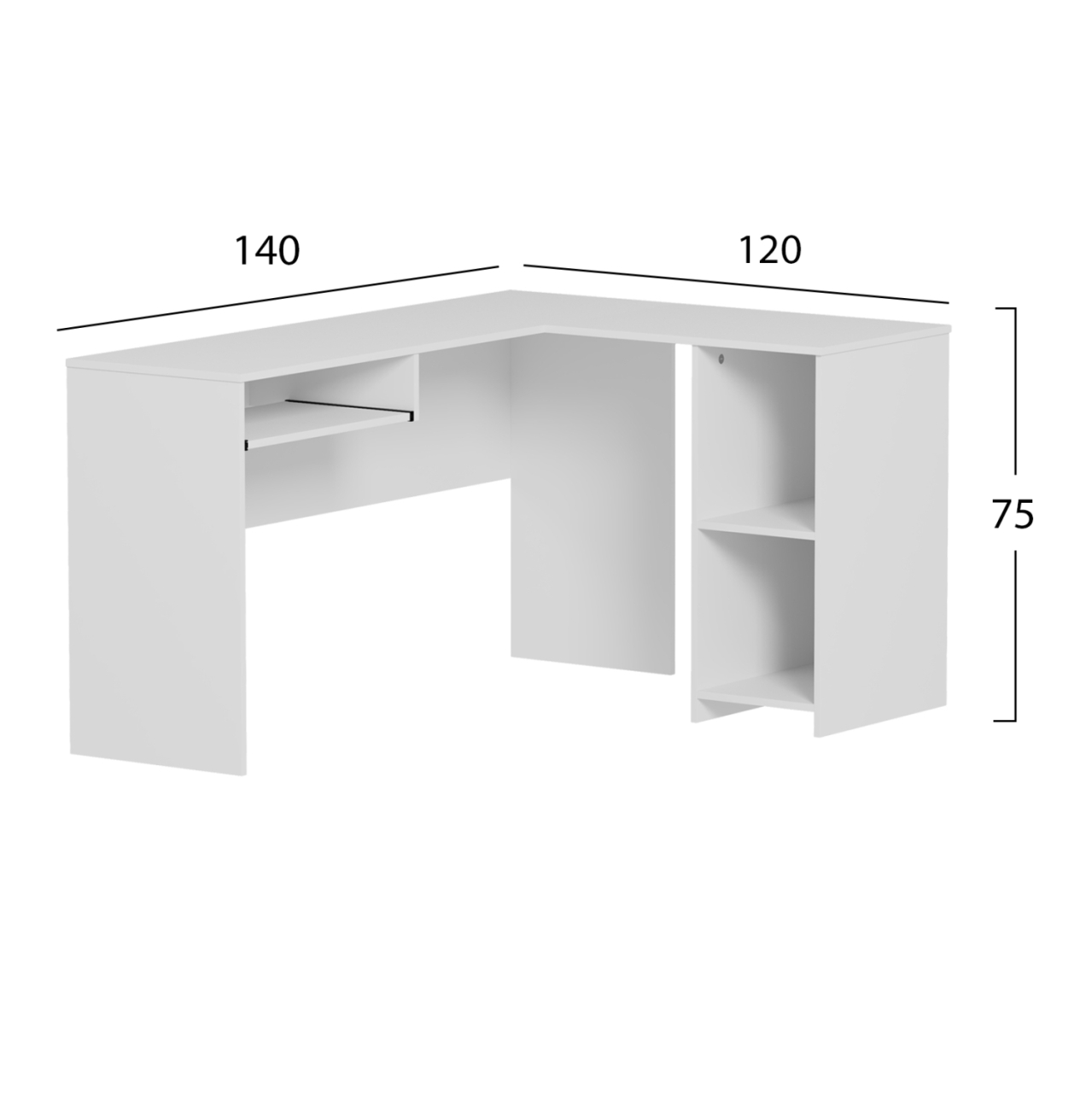 CORNER DESK SHIG HM2135.03 MDF IN WHITE 140x120x75Hcm. [2]
