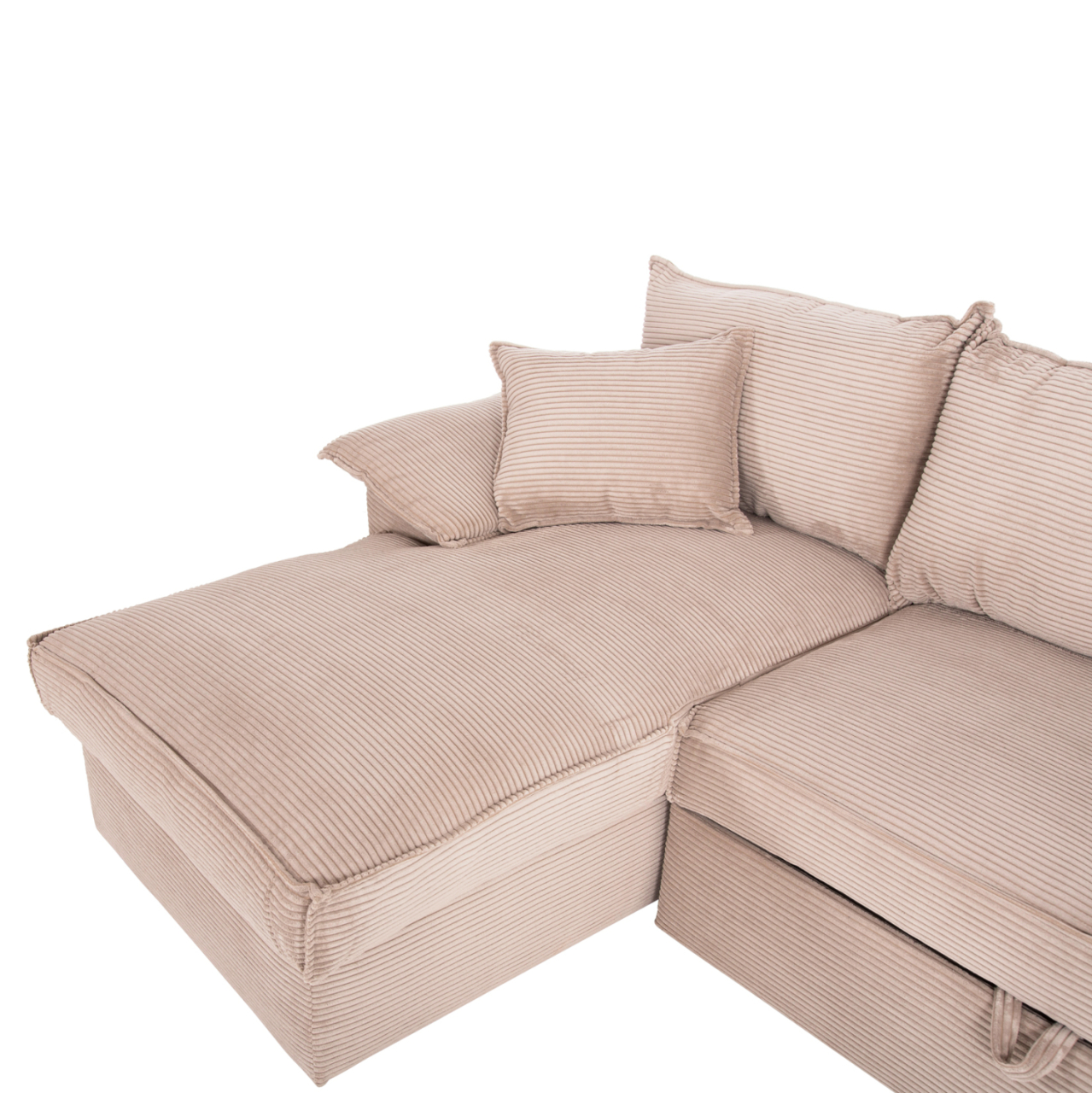 CORNER (LEFT) SOFA-BED WITH STORAGE SPACE ALDO HM3276.01L BEIGE FABRIC 256x91-159x87Hcm. [7]