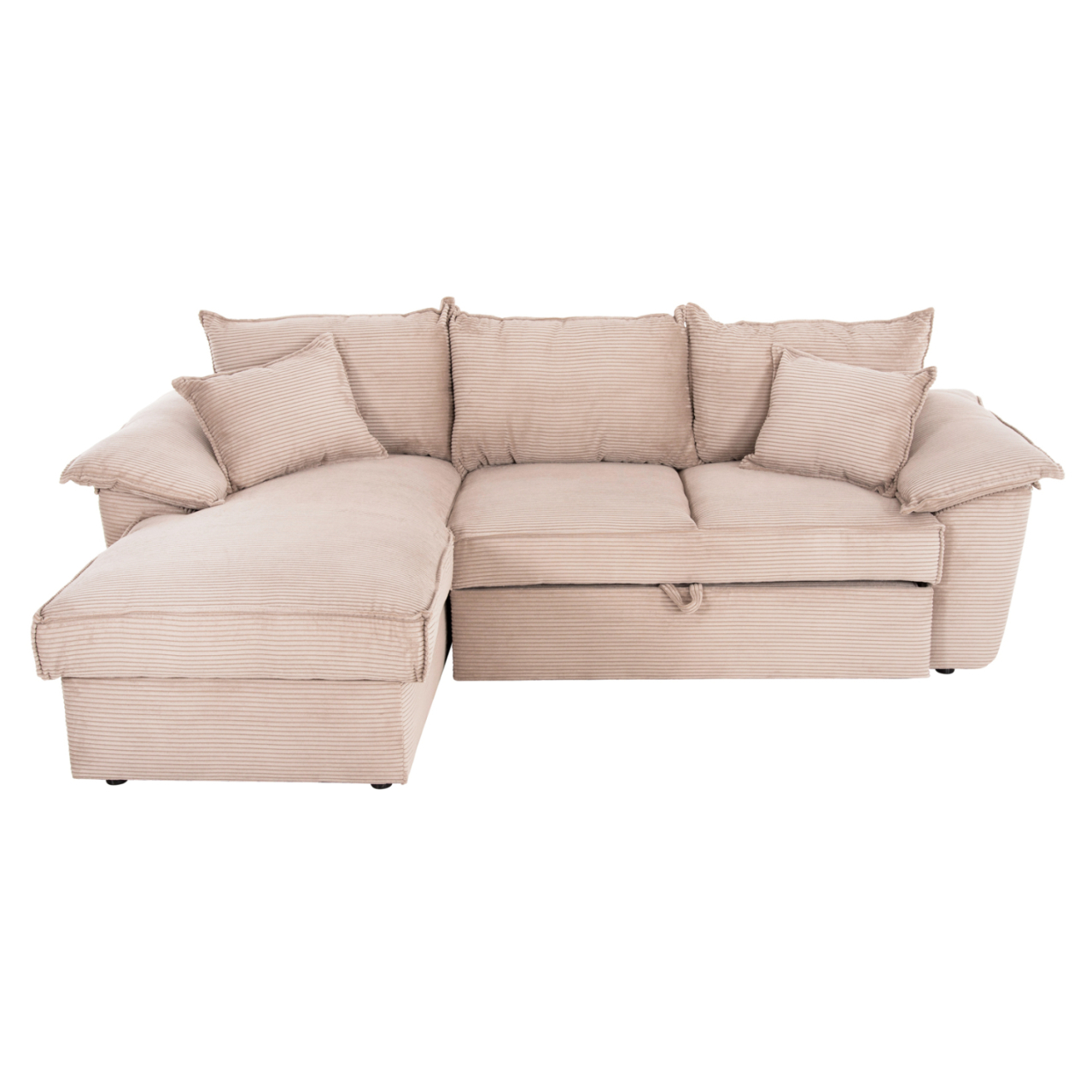 CORNER (LEFT) SOFA-BED WITH STORAGE SPACE ALDO HM3276.01L BEIGE FABRIC 256x91-159x87Hcm. [4]