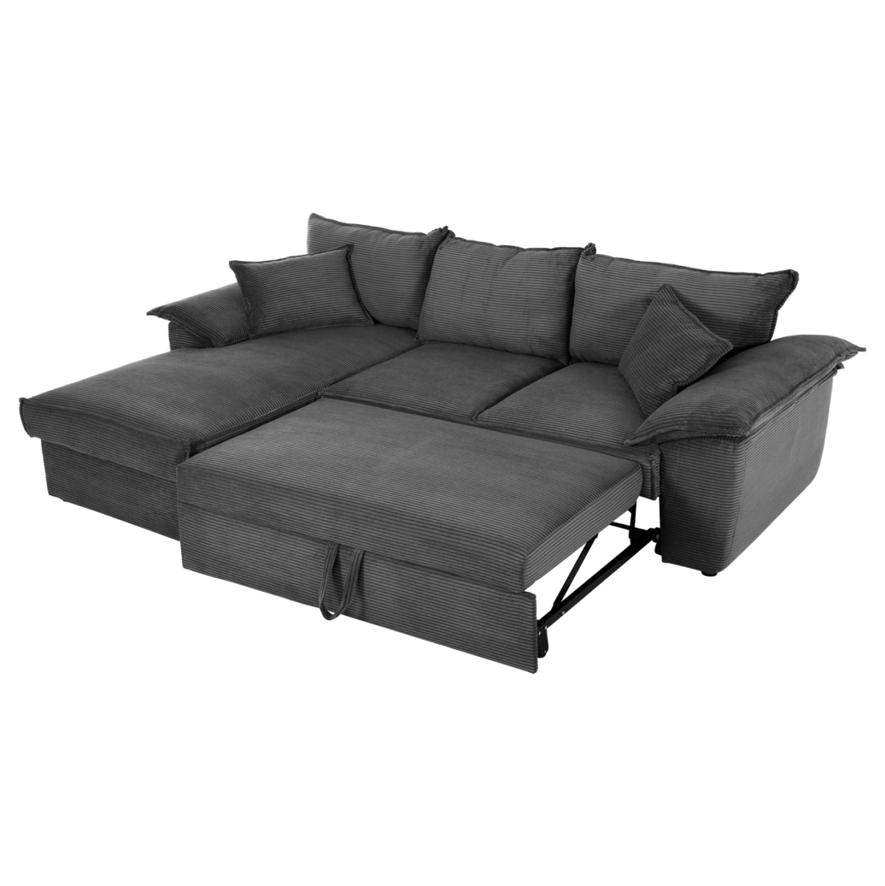 CORNER (LEFT) SOFA-BED WITH STORAGE SPACE ALDO HM3276.02L ANTHRACITE FABRIC 256x91-159x87Hcm. [3]