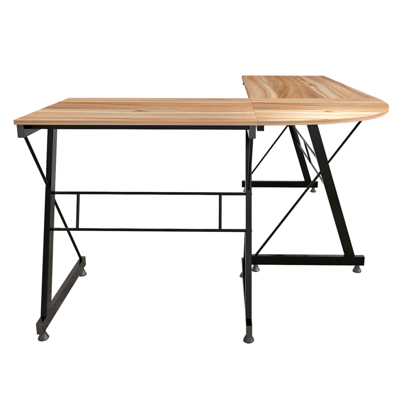 CORNER OFFICE WALNUT SURFACE WITH METAL FRAME HM2127.02 158Χ120Χ74cm. [5]