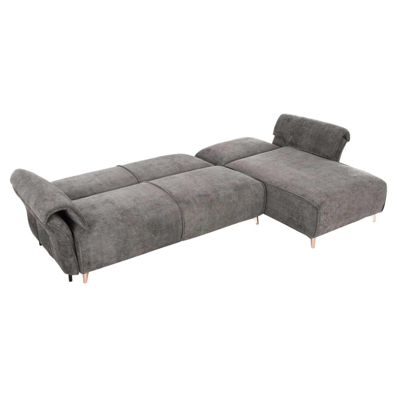 CORNER REVERSIBLE SOFA-BED MAILO HM6071.02 DARK GREY FABRIC-METAL LEGS 300x145x80Hcm. [4]
