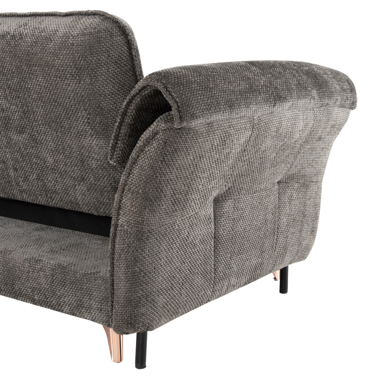 CORNER REVERSIBLE SOFA-BED MAILO HM6071.02 DARK GREY FABRIC-METAL LEGS 300x145x80Hcm. [7]