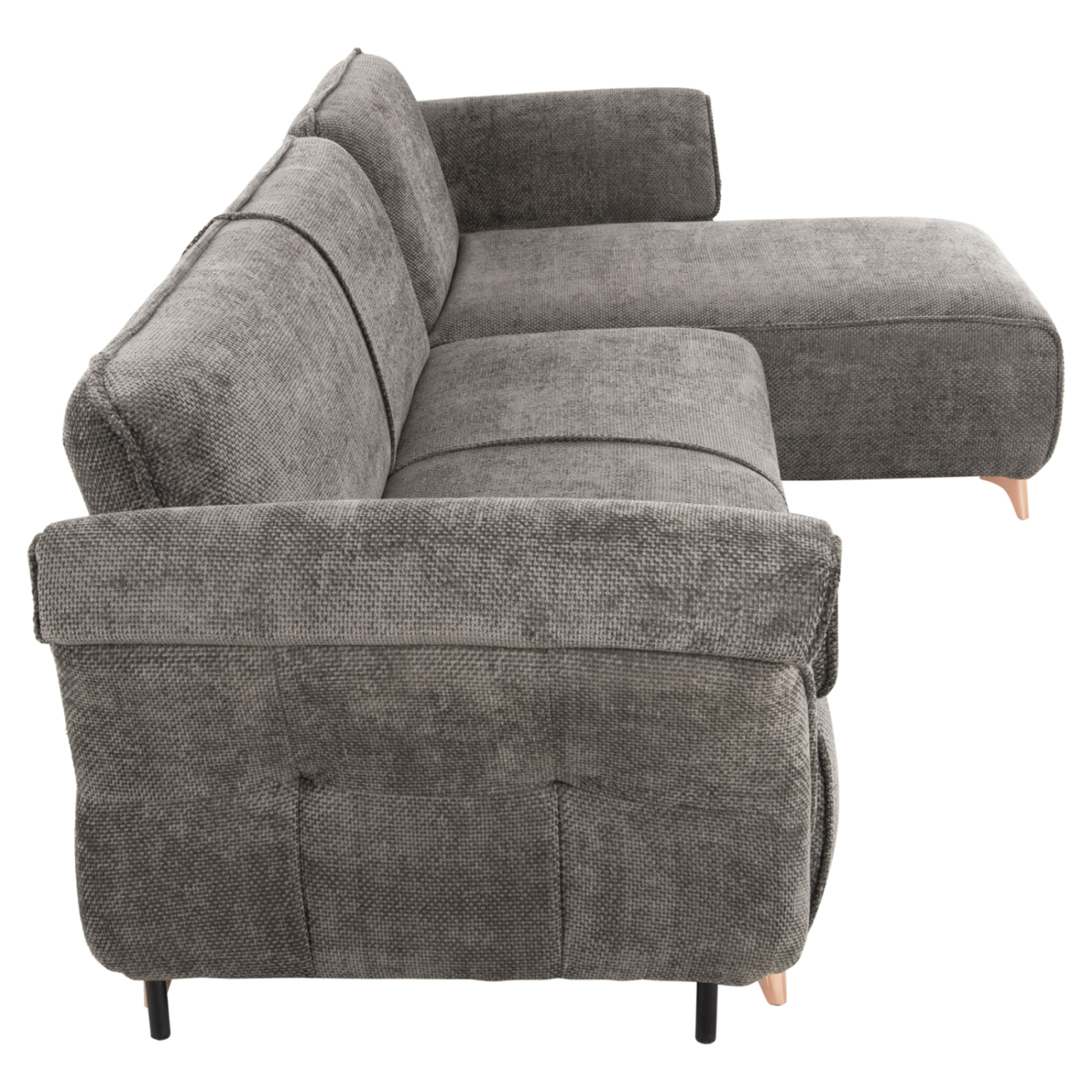 CORNER REVERSIBLE SOFA-BED MAILO HM6071.02 DARK GREY FABRIC-METAL LEGS 300x145x80Hcm. [5]