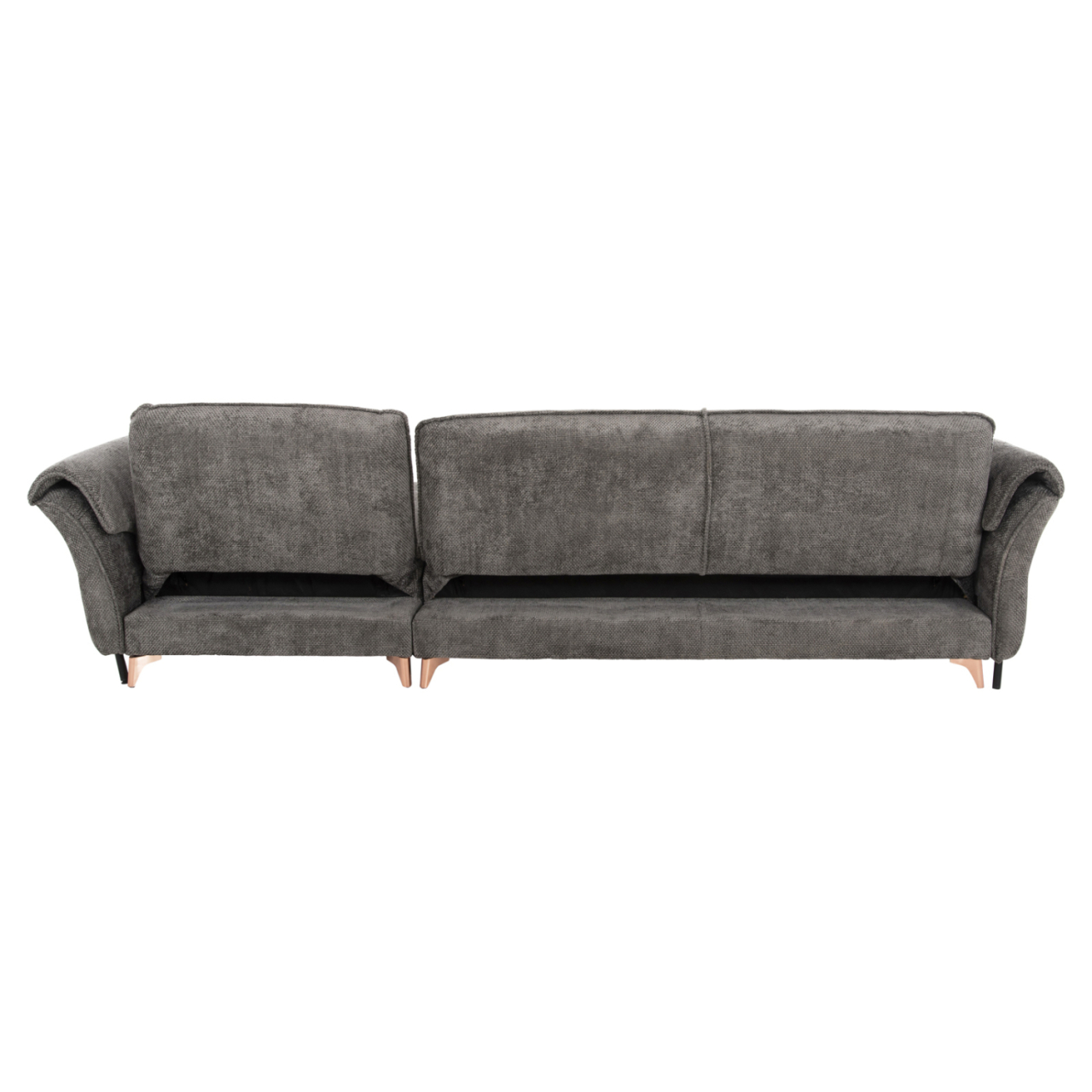 CORNER REVERSIBLE SOFA-BED MAILO HM6071.02 DARK GREY FABRIC-METAL LEGS 300x145x80Hcm. [6]