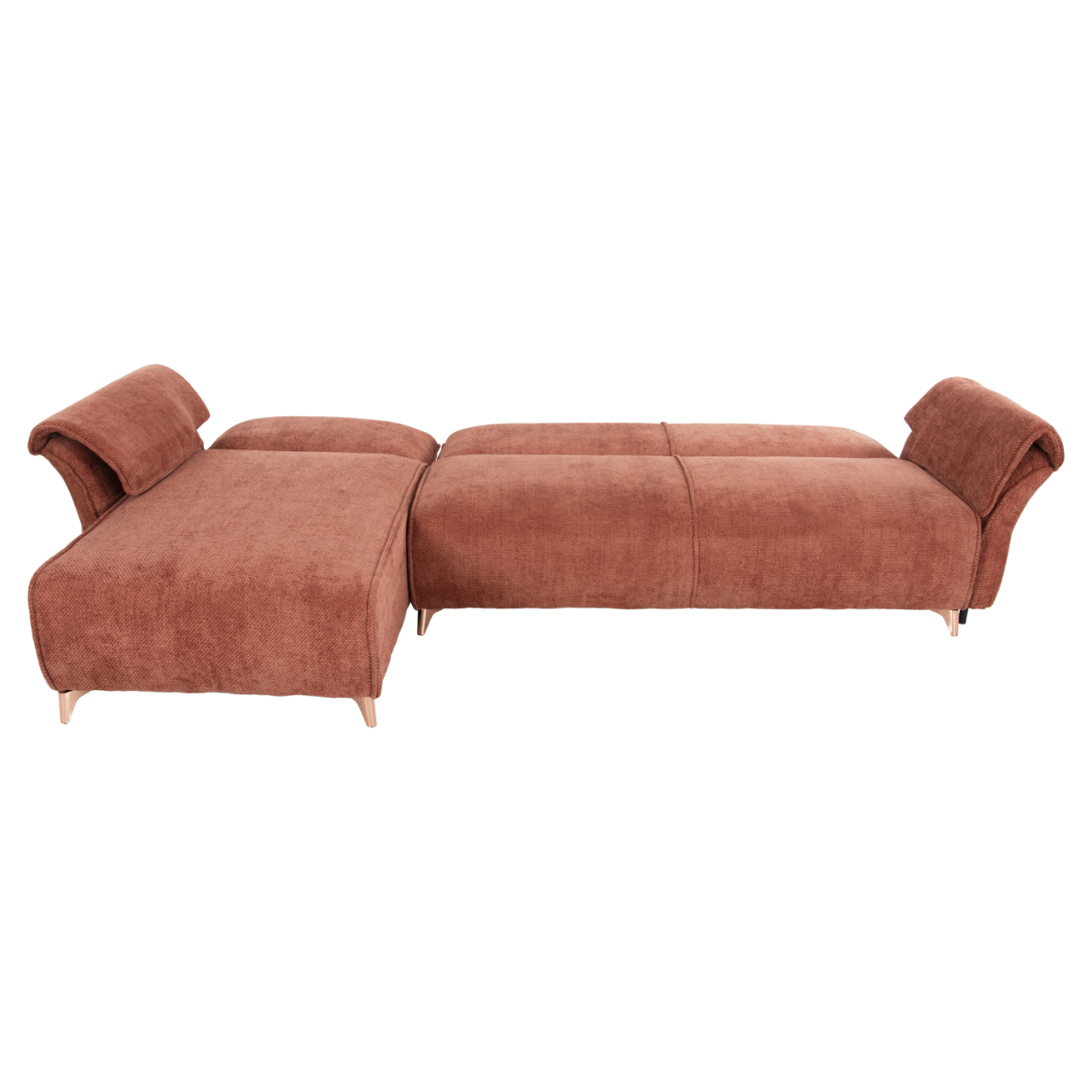 CORNER REVERSIBLE SOFA-BED MAILO HM6071.04 ORANGE FABRIC-METAL LEGS 300x150x80Hcm. [4]