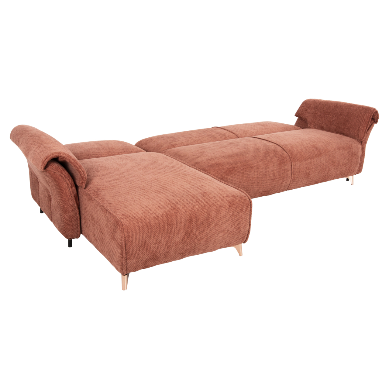 CORNER REVERSIBLE SOFA-BED MAILO HM6071.04 ORANGE FABRIC-METAL LEGS 300x150x80Hcm. [5]