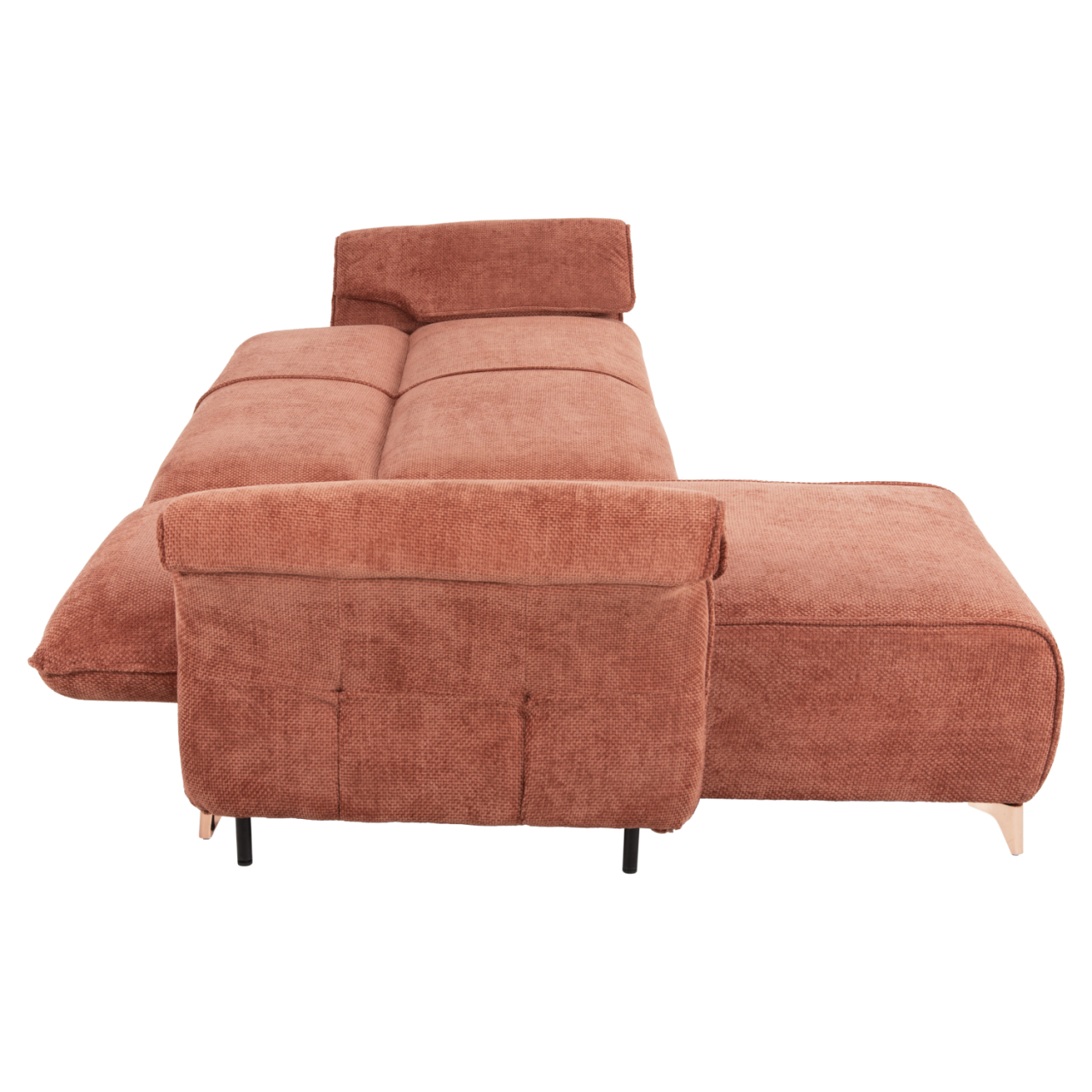 CORNER REVERSIBLE SOFA-BED MAILO HM6071.04 ORANGE FABRIC-METAL LEGS 300x150x80Hcm. [6]