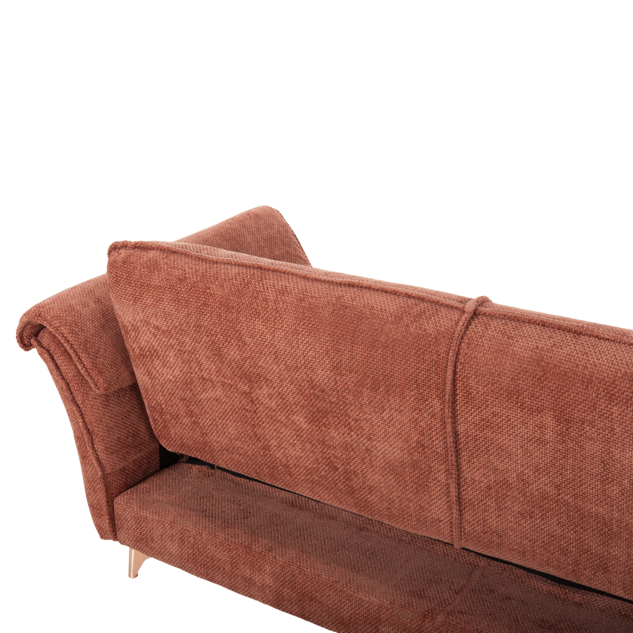 CORNER REVERSIBLE SOFA-BED MAILO HM6071.04 ORANGE FABRIC-METAL LEGS 300x150x80Hcm. [9]