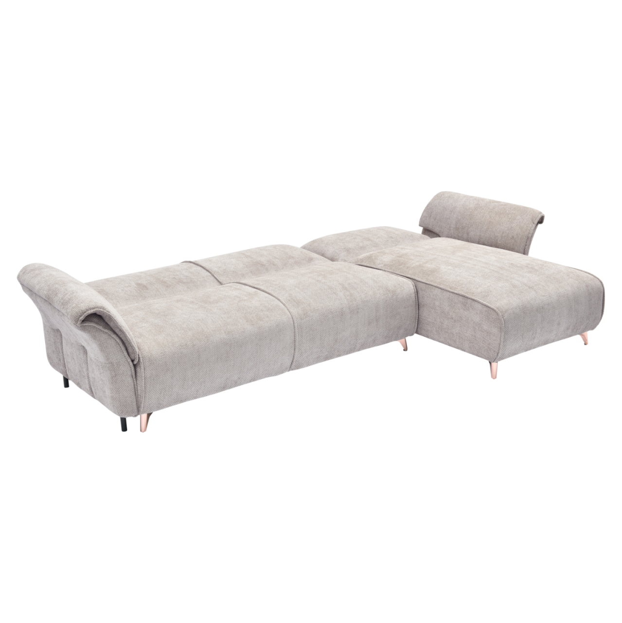 CORNER REVERSIBLE SOFA-BED MAILO HM6071.05 BEIGE FABRIC-METAL LEGS 300x150x80Hcm. [3]