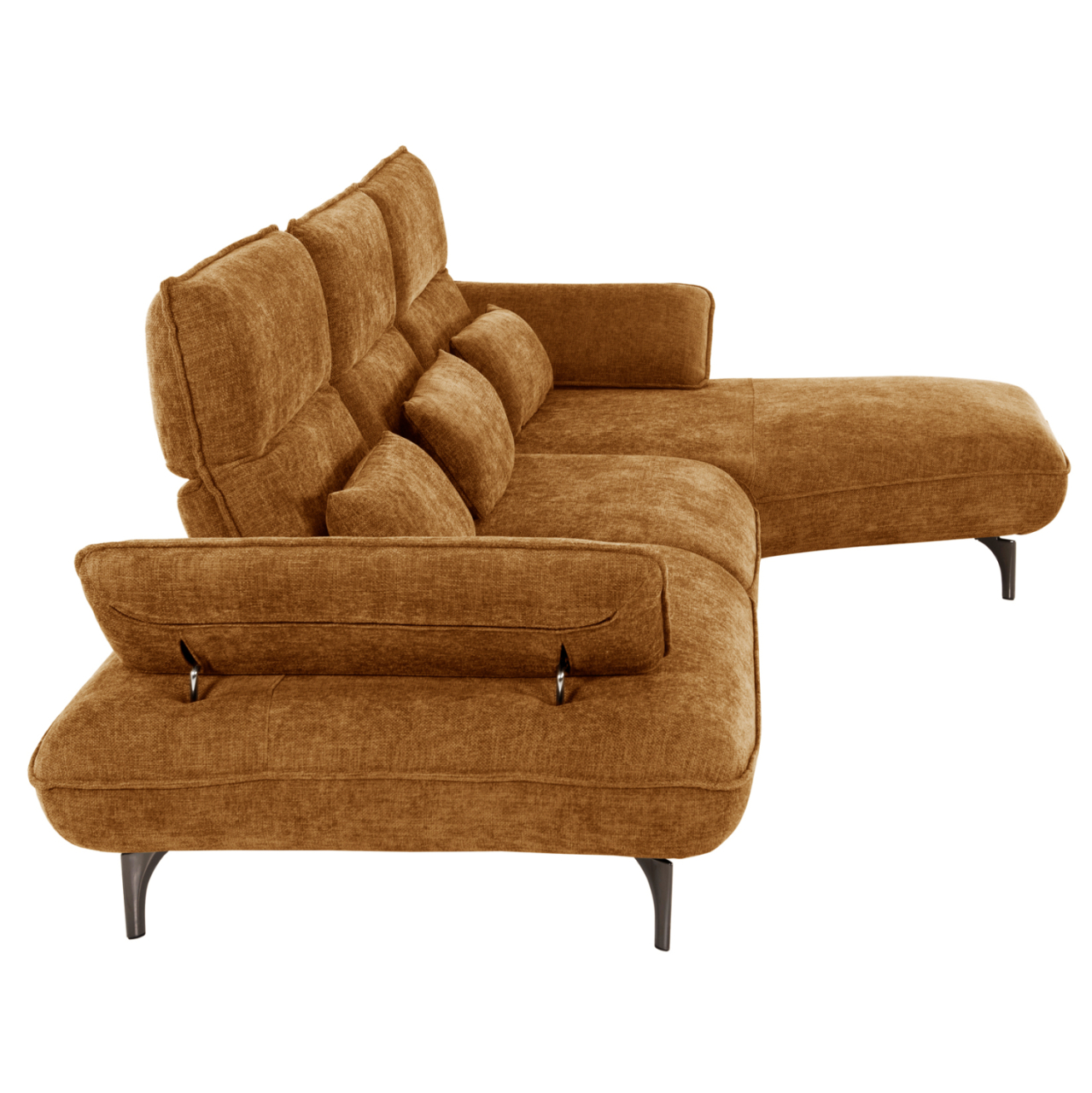 CORNER (RIGHT) SOFA-BED CONVERT HM3268.02R BRICK RED FABRIC 283x188x100Hcm. [4]