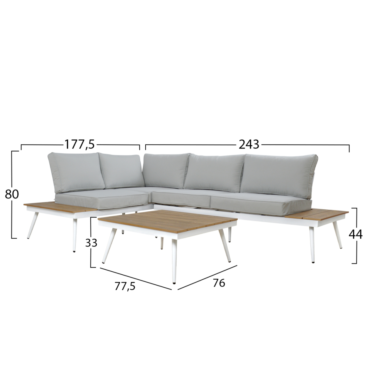 Corner Sofa Aluminum with Table for outdoor spaces HM5126.11 [2]