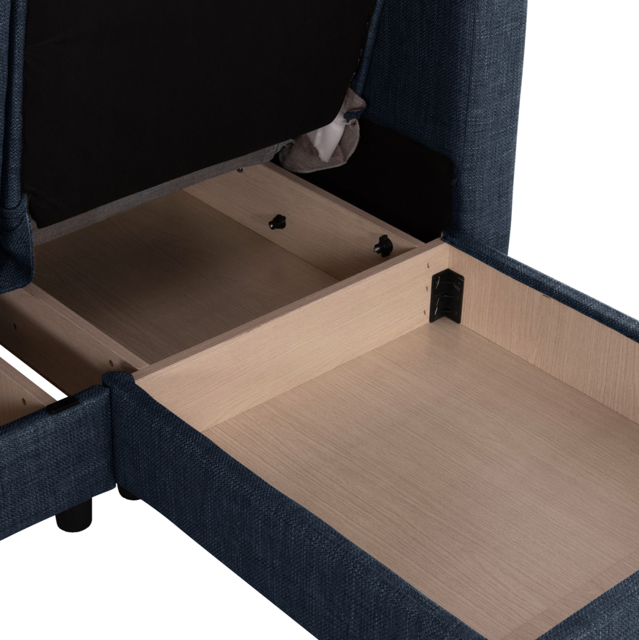 CORNER SOFA-BED GHUFRAN HM3244.07 REVERSIBLE WITH STORAGE SPACE-BLUE FABRIC 202x140x78Hcm. [10]