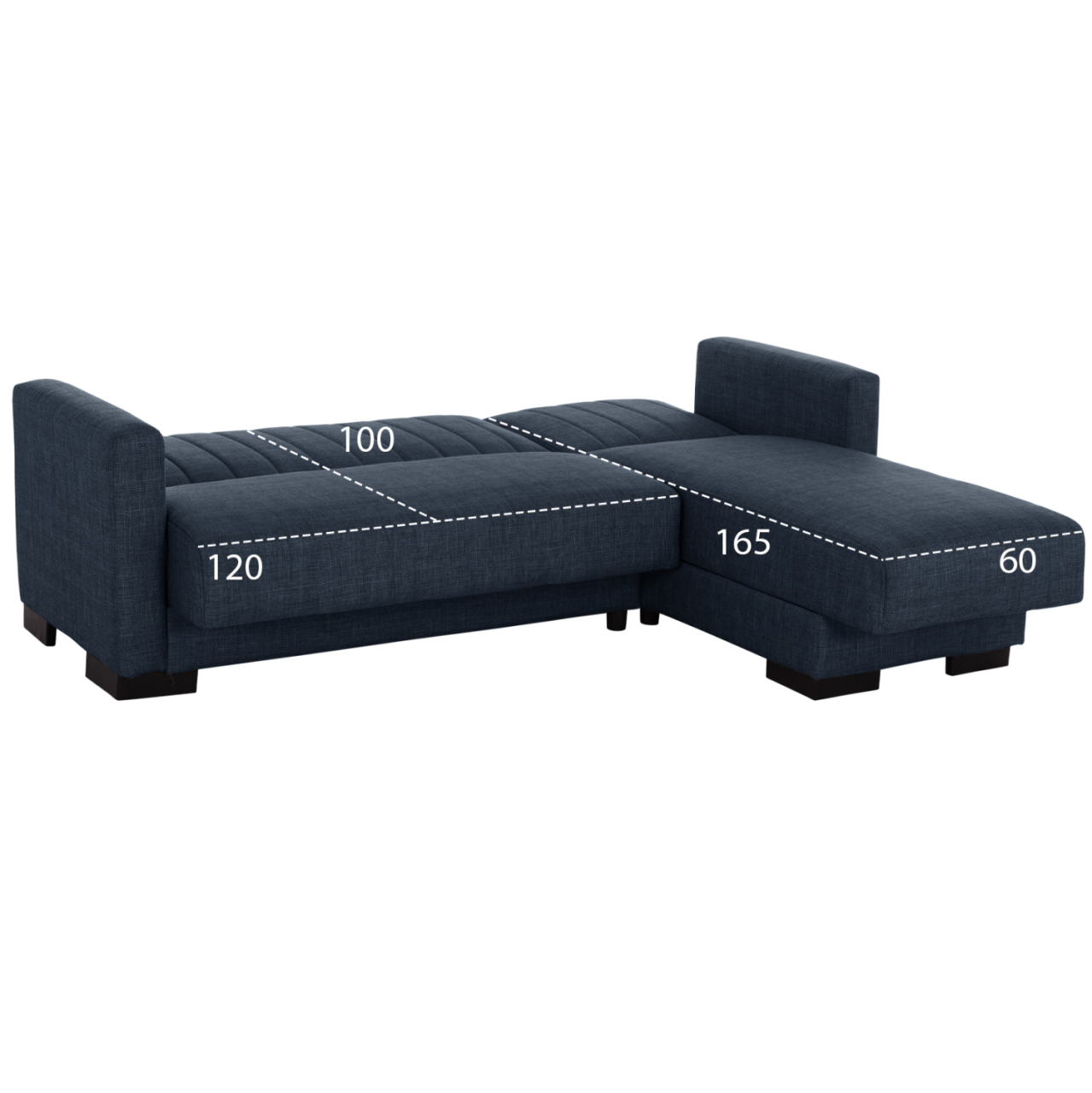 CORNER SOFA-BED GHUFRAN HM3244.07 REVERSIBLE WITH STORAGE SPACE-BLUE FABRIC 202x140x78Hcm. [3]