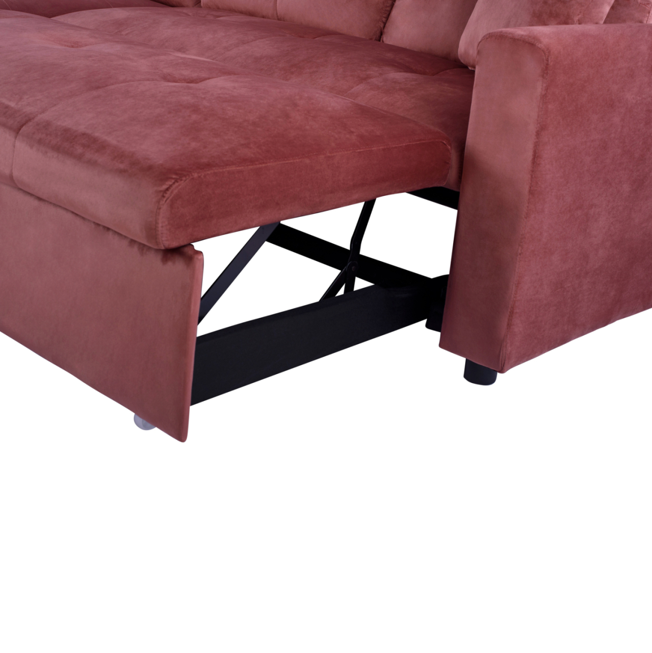 CORNER SOFA BED VELVET DUSTY PINK WAYNE 224x147x85cm. HM3028.12 [7]