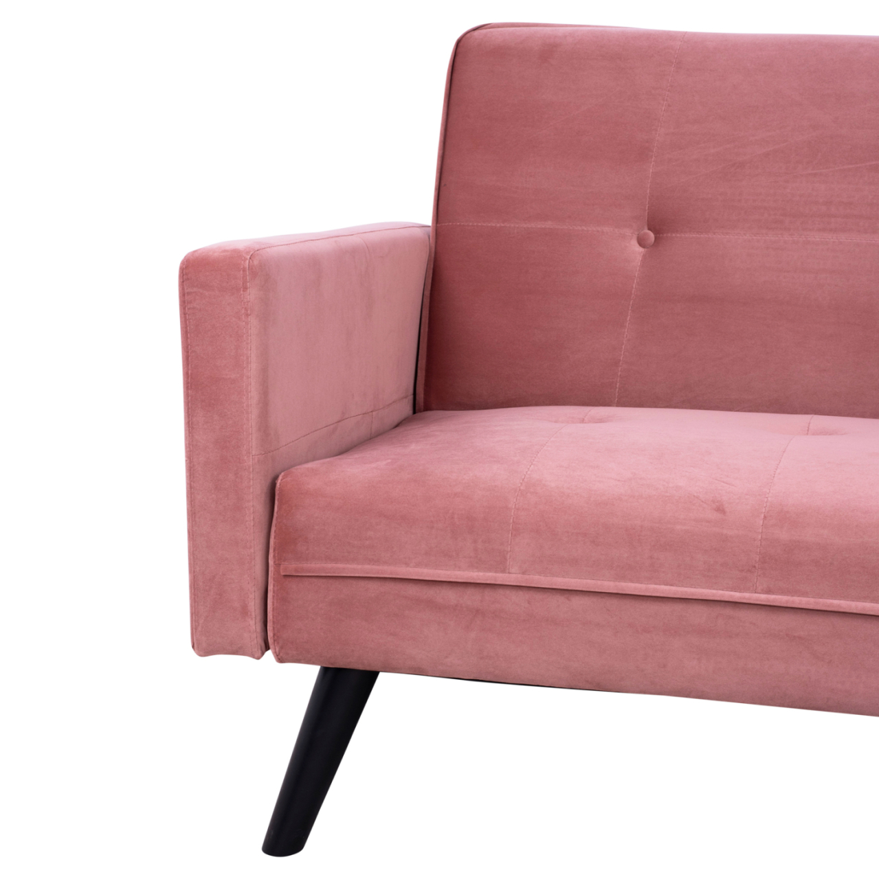 CORNER SOFA BED VELVET DUSTY PINK WITH FOOTREST 211X158X83Y cm.HM3151.02 [8]