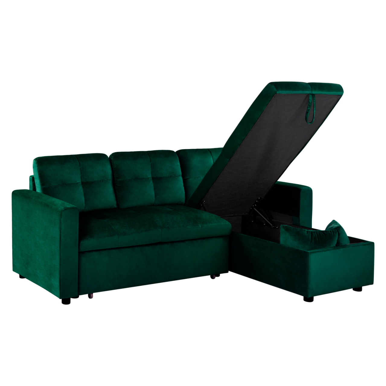 Corner Sofa Bed Wayne 224x147x85 HM3028.13 Cypress Green Velvet [4]