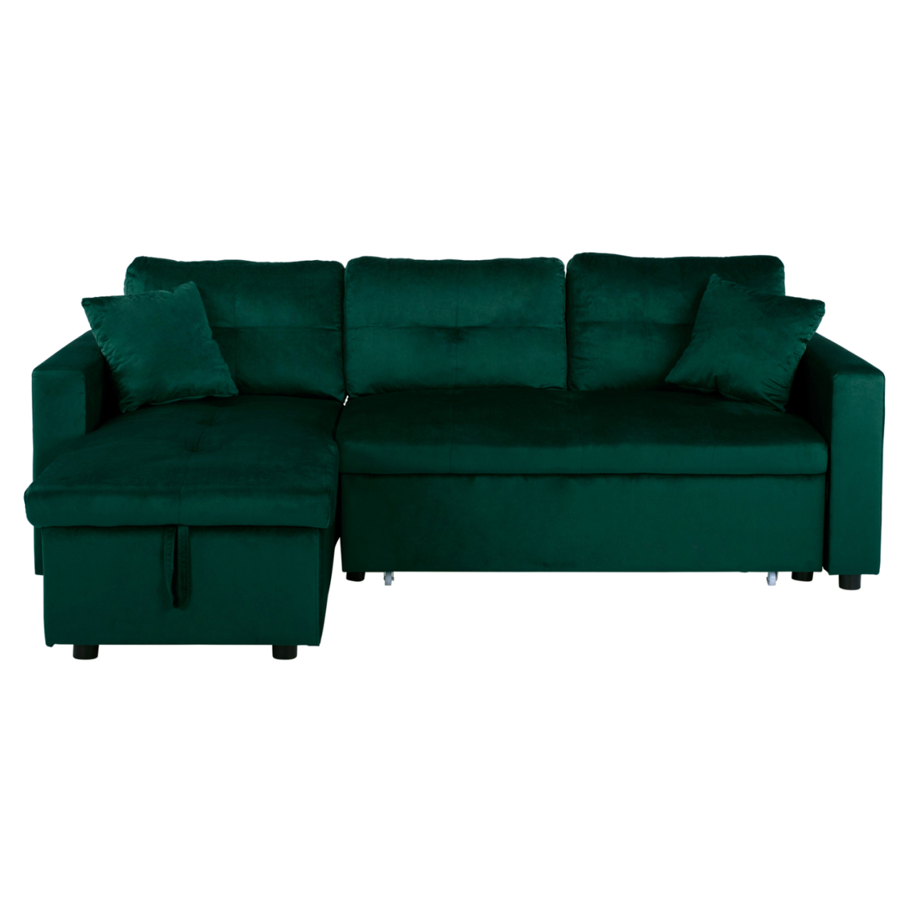 Corner Sofa Bed Wayne 224x147x85 HM3028.13 Cypress Green Velvet [5]