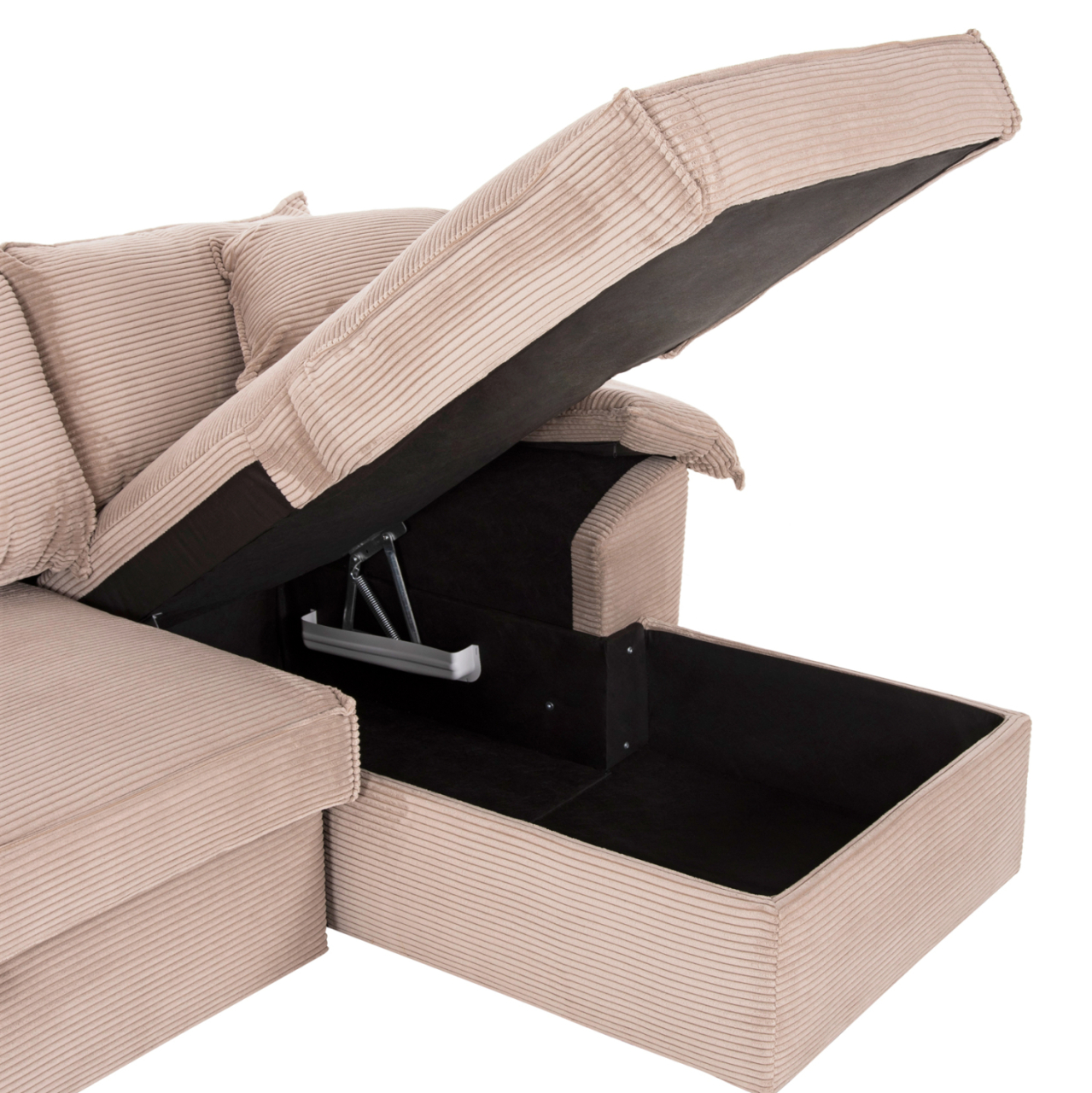 CORNER SOFA-BED WITH STORAGE SPACE ALDO HM3276.01R BEIGE FABRIC 256x91-159x87Hcm. [8]