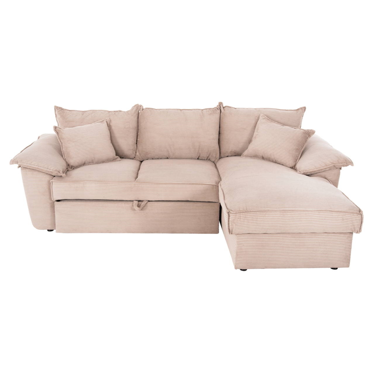 CORNER SOFA-BED WITH STORAGE SPACE ALDO HM3276.01R BEIGE FABRIC 256x91-159x87Hcm. [4]