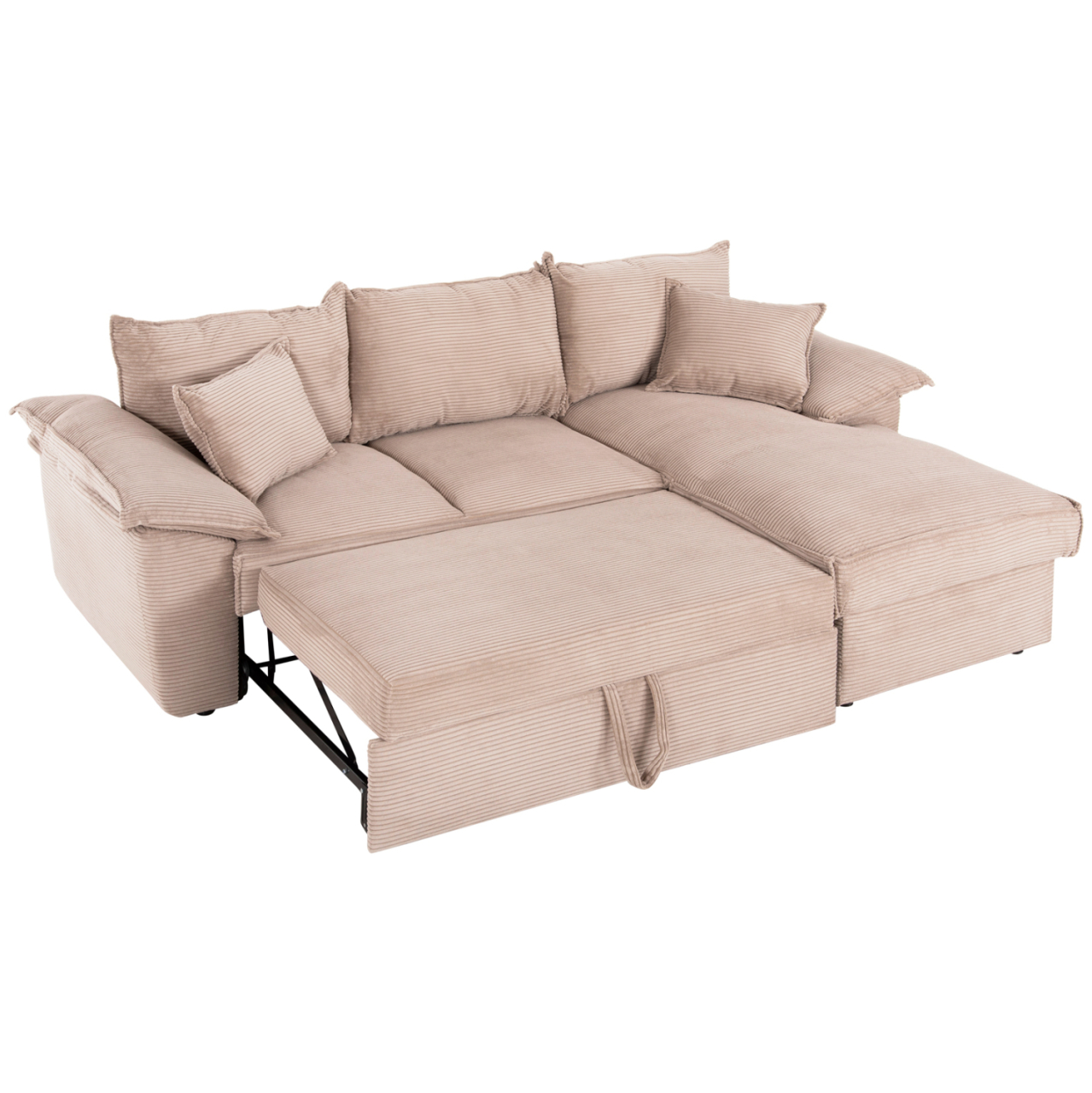 CORNER SOFA-BED WITH STORAGE SPACE ALDO HM3276.01R BEIGE FABRIC 256x91-159x87Hcm. [3]