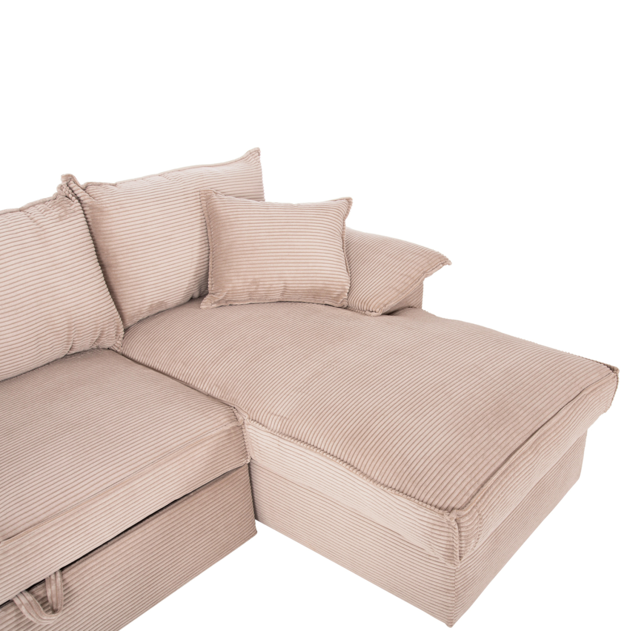 CORNER SOFA-BED WITH STORAGE SPACE ALDO HM3276.01R BEIGE FABRIC 256x91-159x87Hcm. [7]