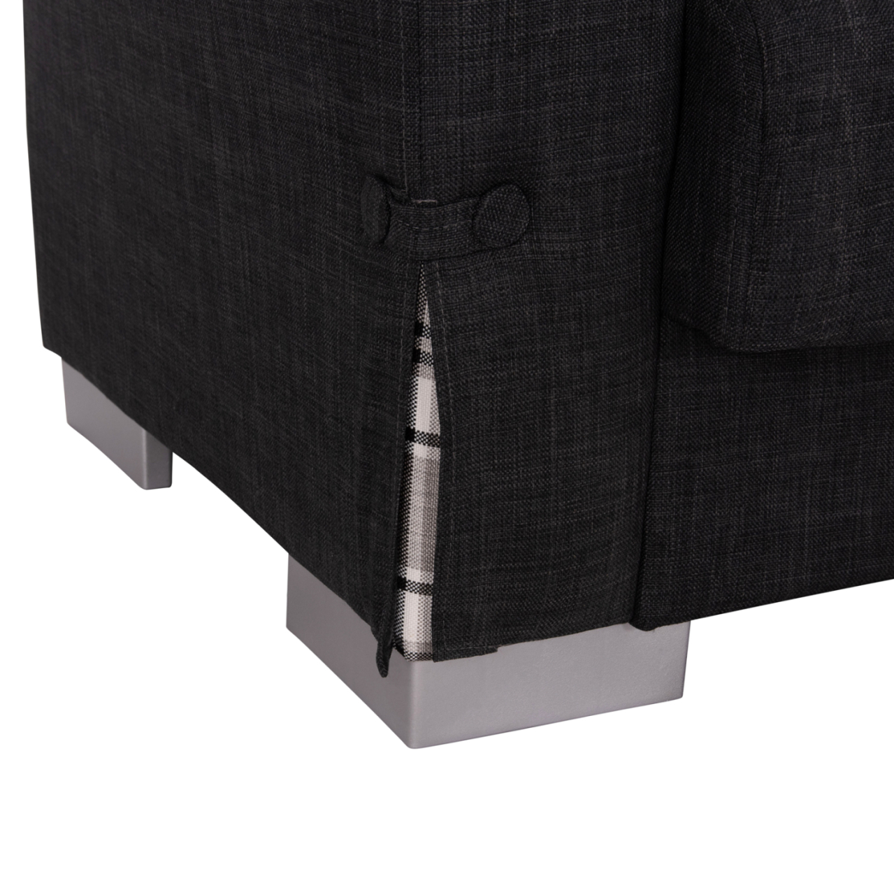 CORNER SOFA-BED WITH STORAGE SPACE BRONKO HM3291.01 FABRIC IN ANTHRACITE COLOR 218x138x77Hcm. [10]