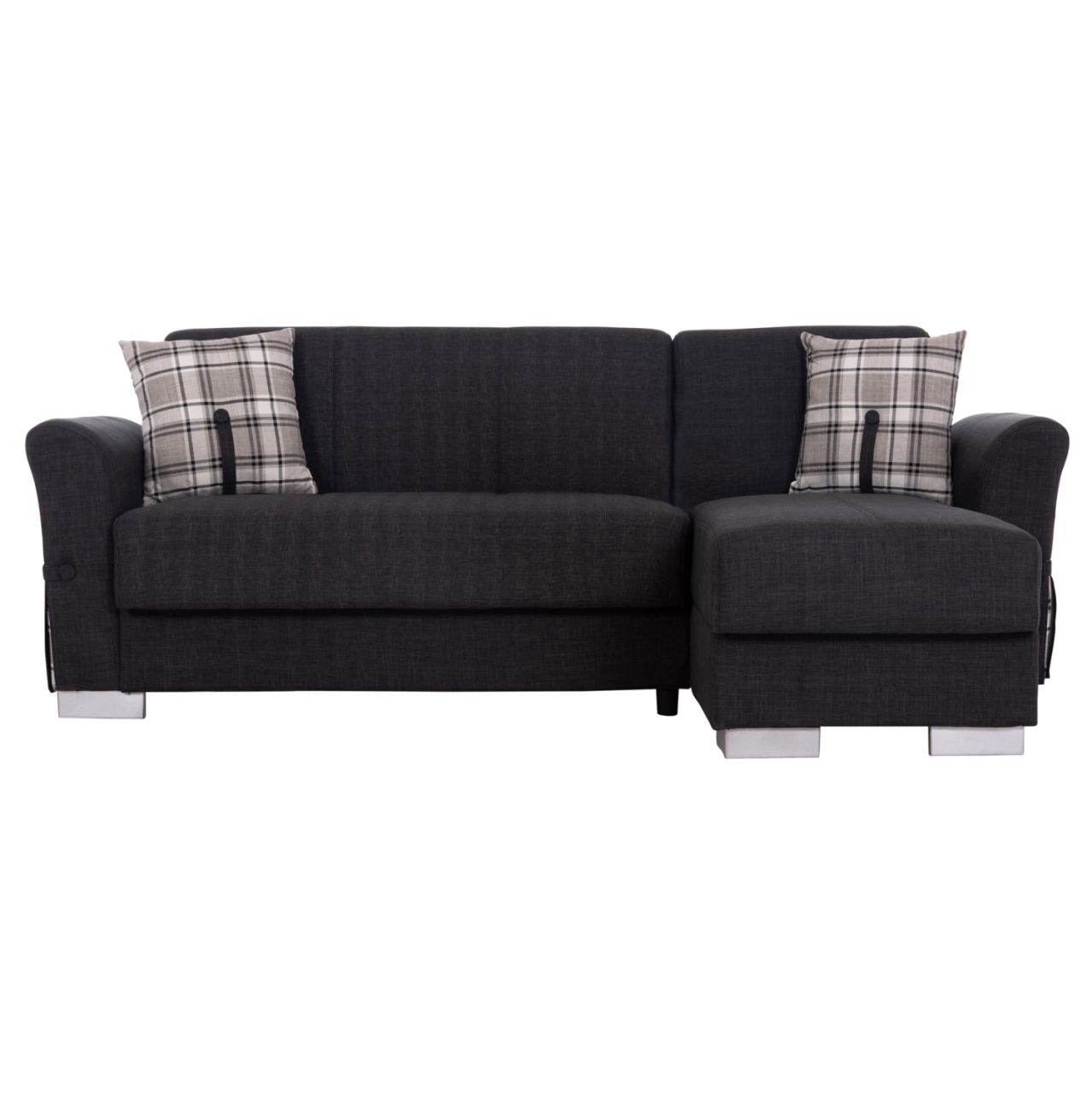 CORNER SOFA-BED WITH STORAGE SPACE BRONKO HM3291.01 FABRIC IN ANTHRACITE COLOR 218x138x77Hcm. [4]