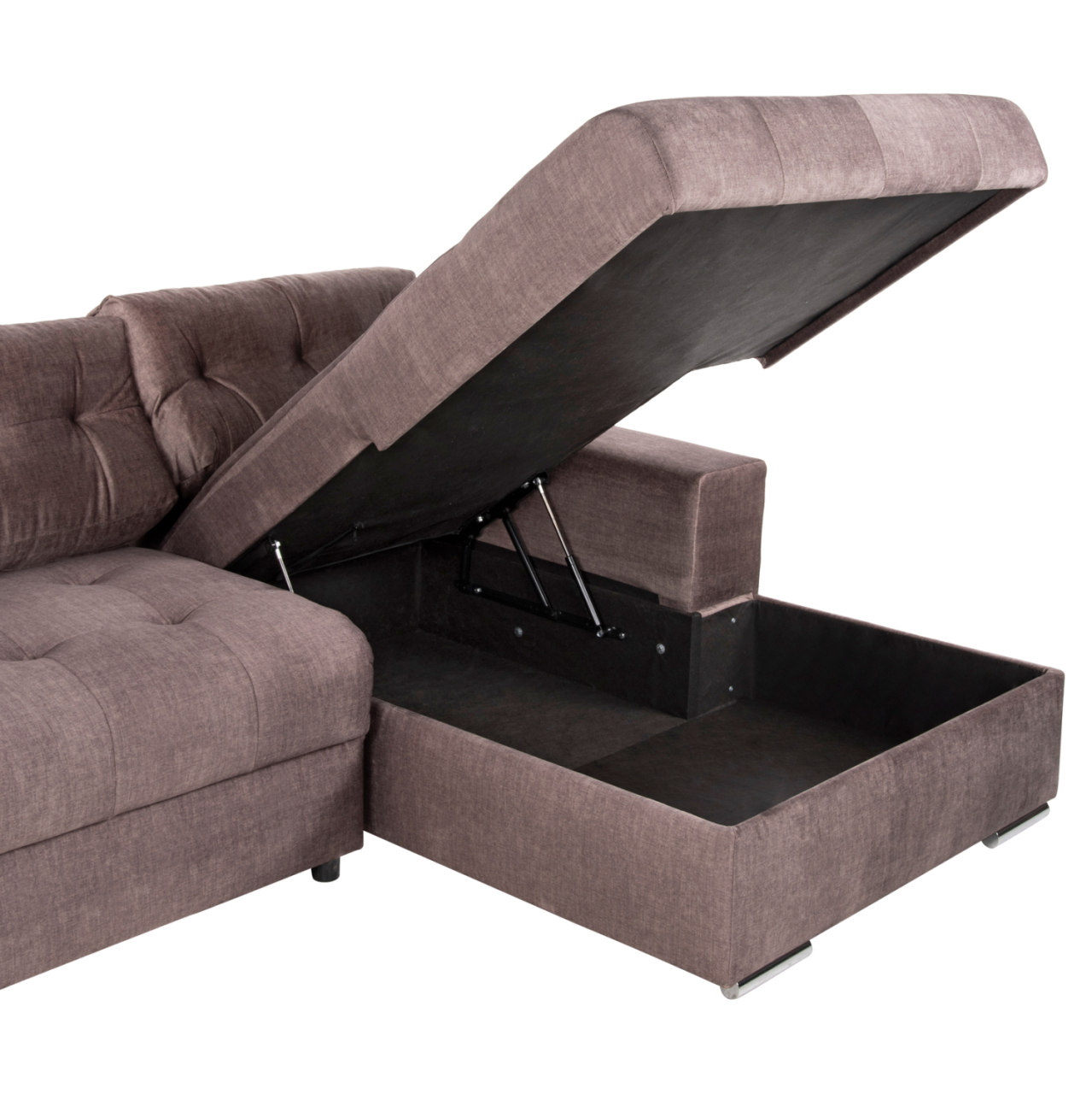 CORNER SOFA-BED WITH STORAGE SPACE CLANCY HM3281.03R BROWN FABRIC 308x181x92Hcm. [7]
