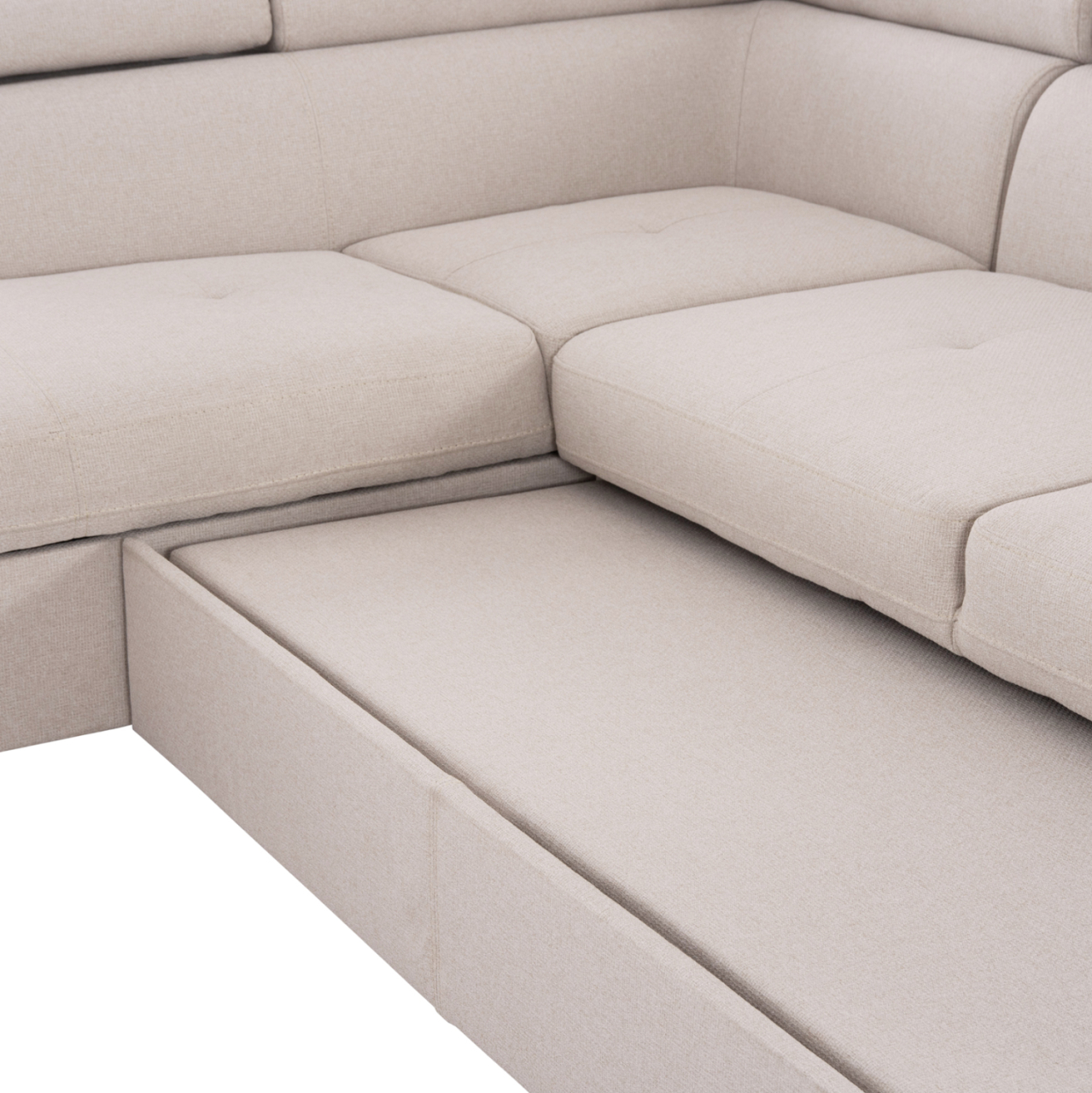 CORNER SOFA-BED WITH STORAGE SPACE ENCORE HM3301.03L BEIGE FABRIC 285x205x90Hcm. [9]