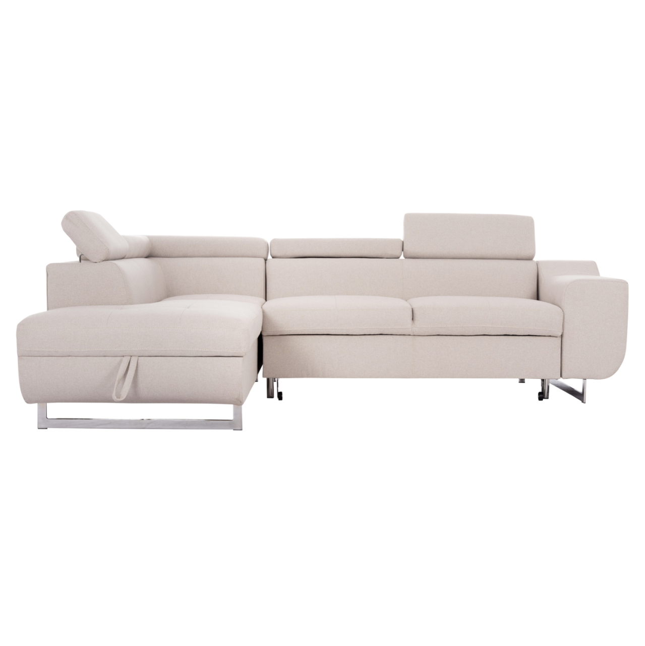 CORNER SOFA-BED WITH STORAGE SPACE ENCORE HM3301.03L BEIGE FABRIC 285x205x90Hcm. [4]