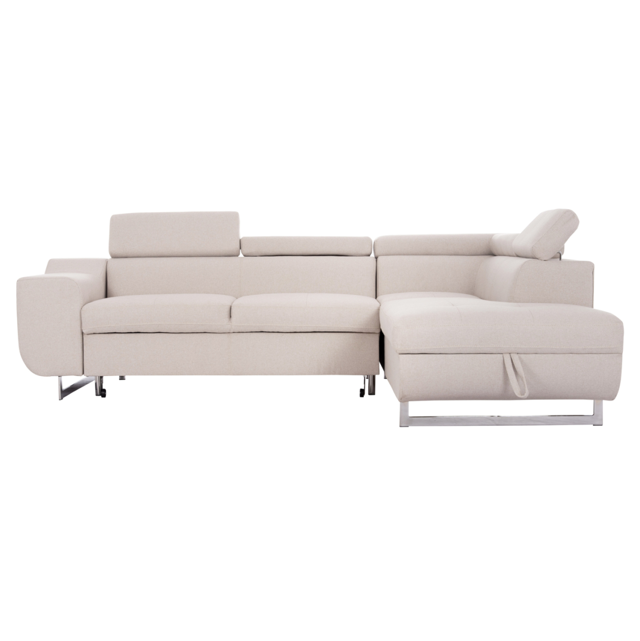 CORNER SOFA-BED WITH STORAGE SPACE ENCORE HM3301.03R BEIGE FABRIC 285x205x90Hcm. [4]