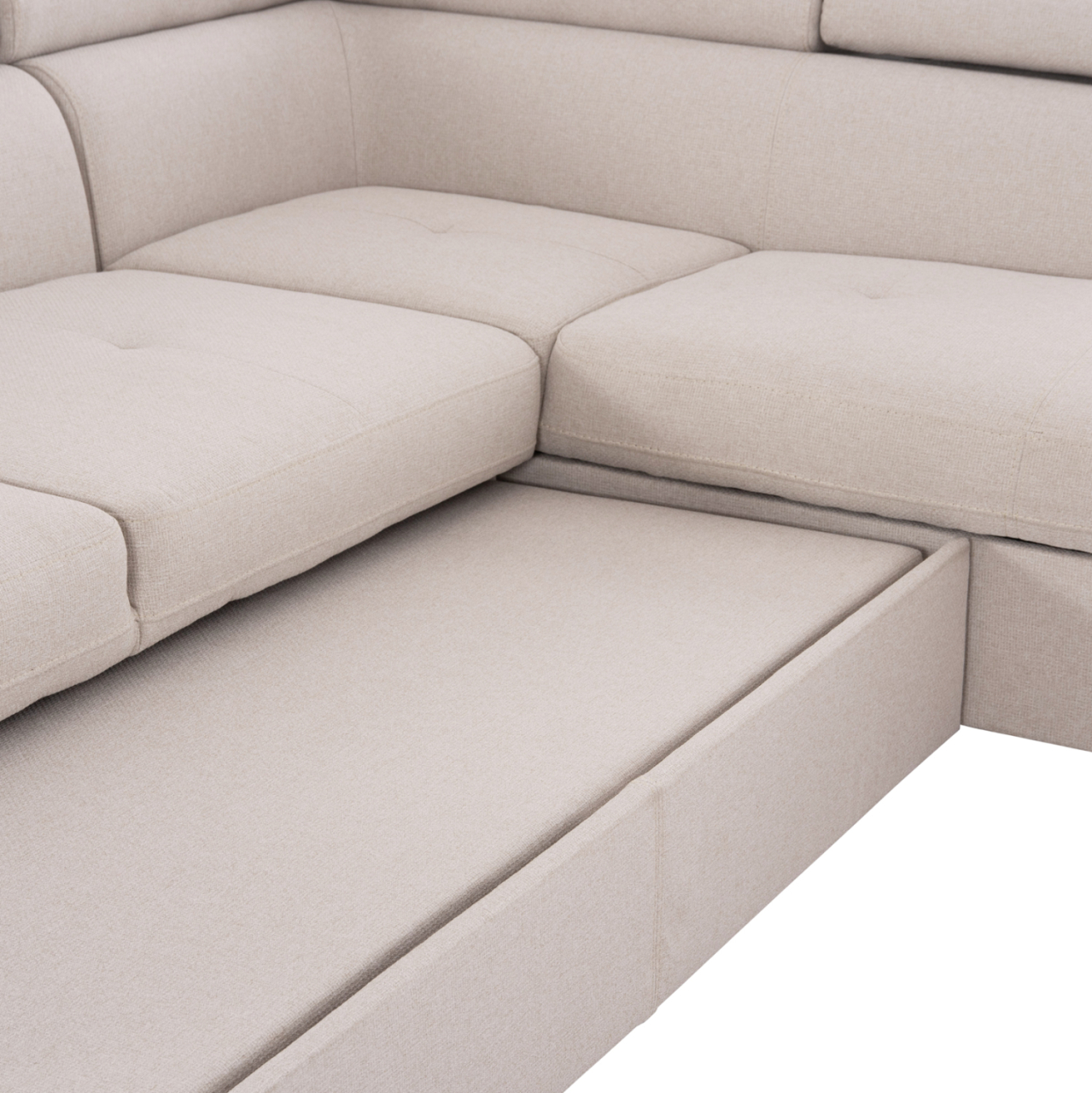 CORNER SOFA-BED WITH STORAGE SPACE ENCORE HM3301.03R BEIGE FABRIC 285x205x90Hcm. [9]