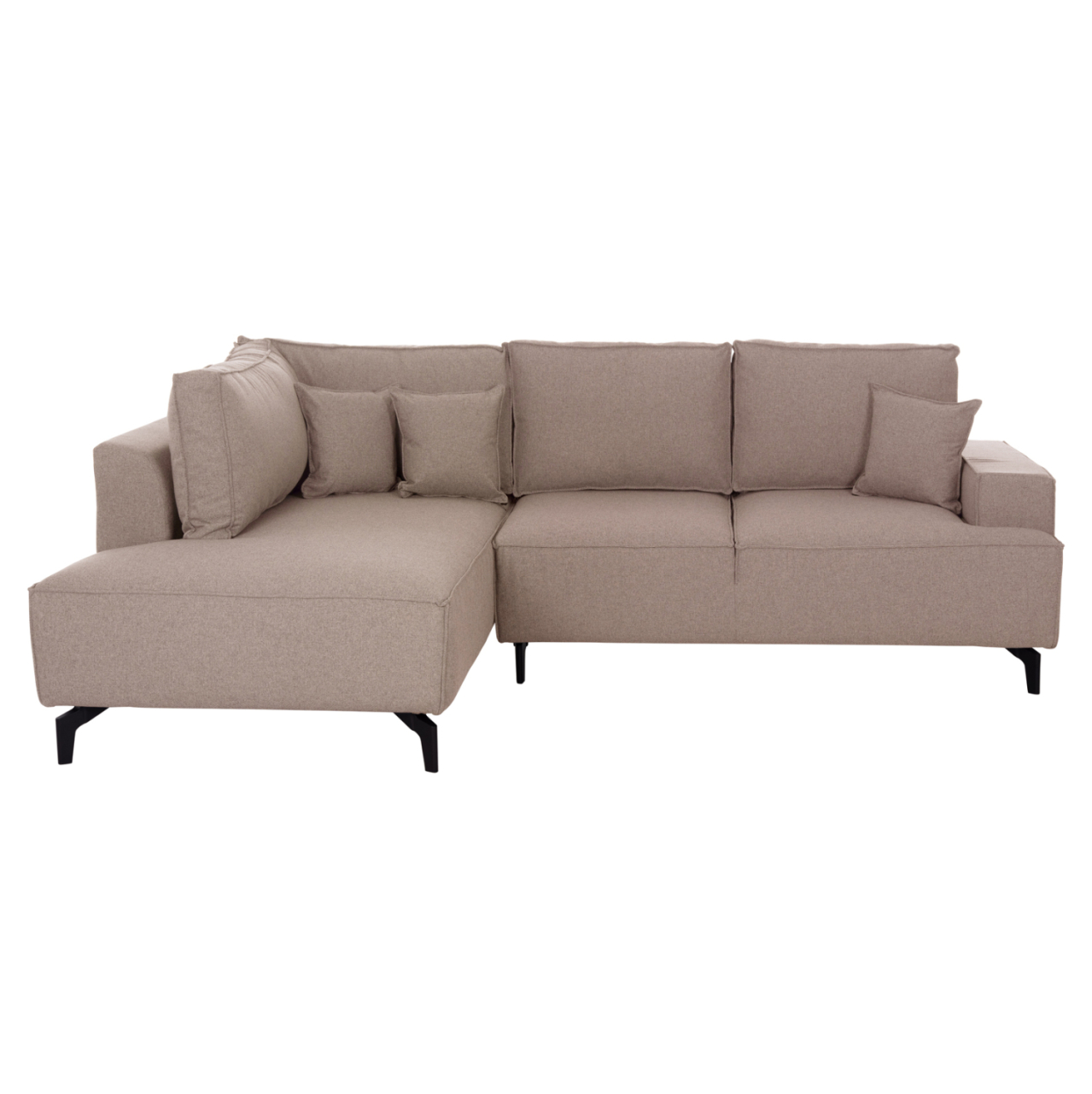 CORNER SOFA-BED WITH STORAGE SPACE SAFFIRA HM3303.03L BEIGE FABRIC 270x195x100Hcm. [4]