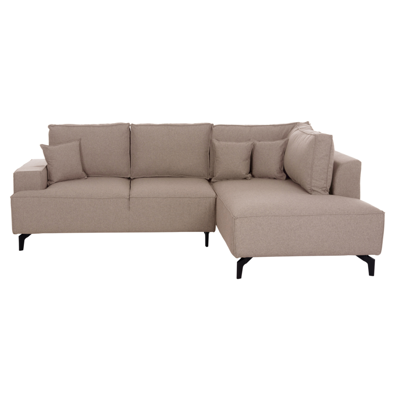 CORNER SOFA-BED WITH STORAGE SPACE SAFFIRA HM3303.03R BEIGE FABRIC 270x195x100Hcm. [4]