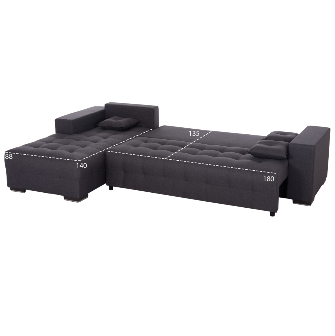 CORNER SOFA-BED WITH STORAGE SPACE TRENDSTON HM3302.01L GREY FABRIC 298x177x95Hcm. [3]